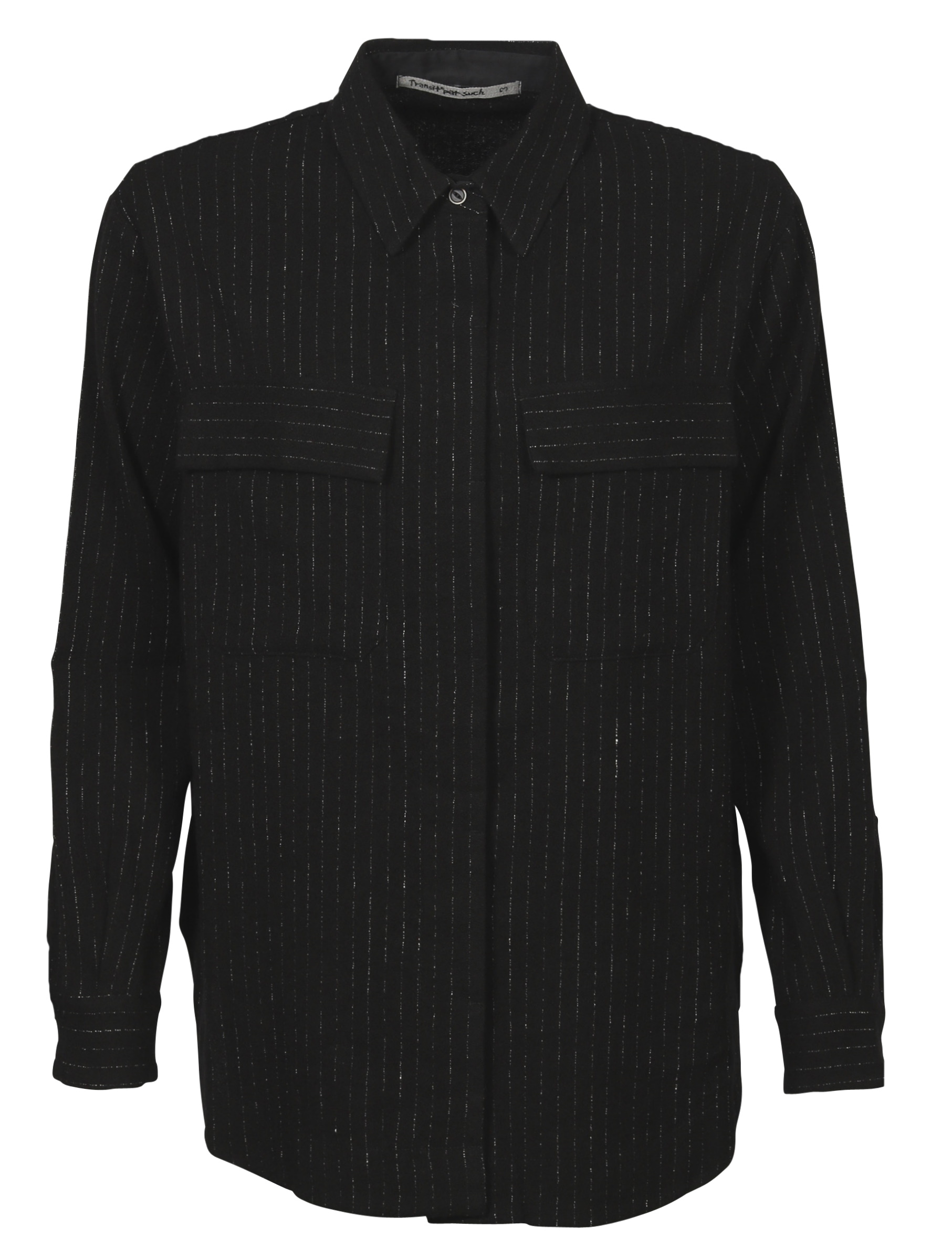 Transit Wool Linen Jacket Black Stripes
