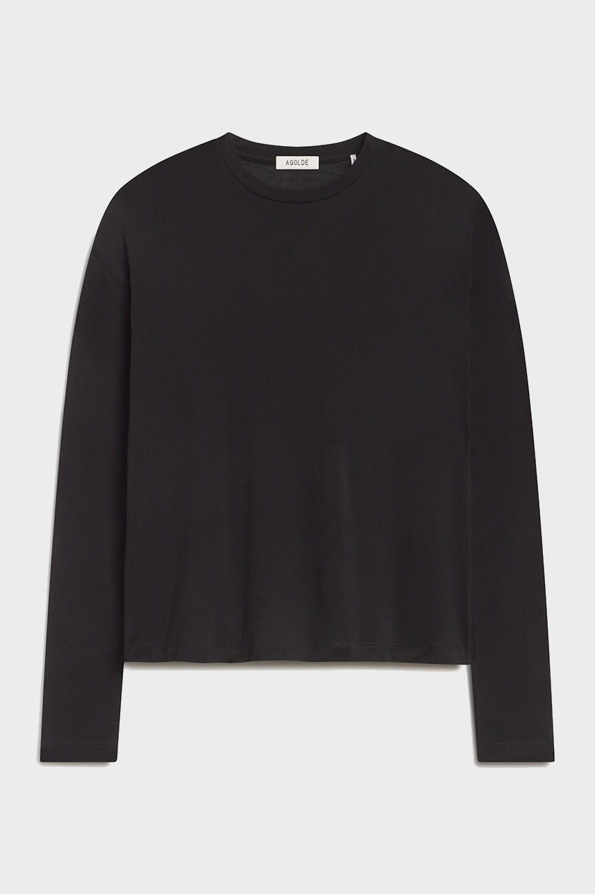 AGOLDE Sasha Tencel Tee in Black