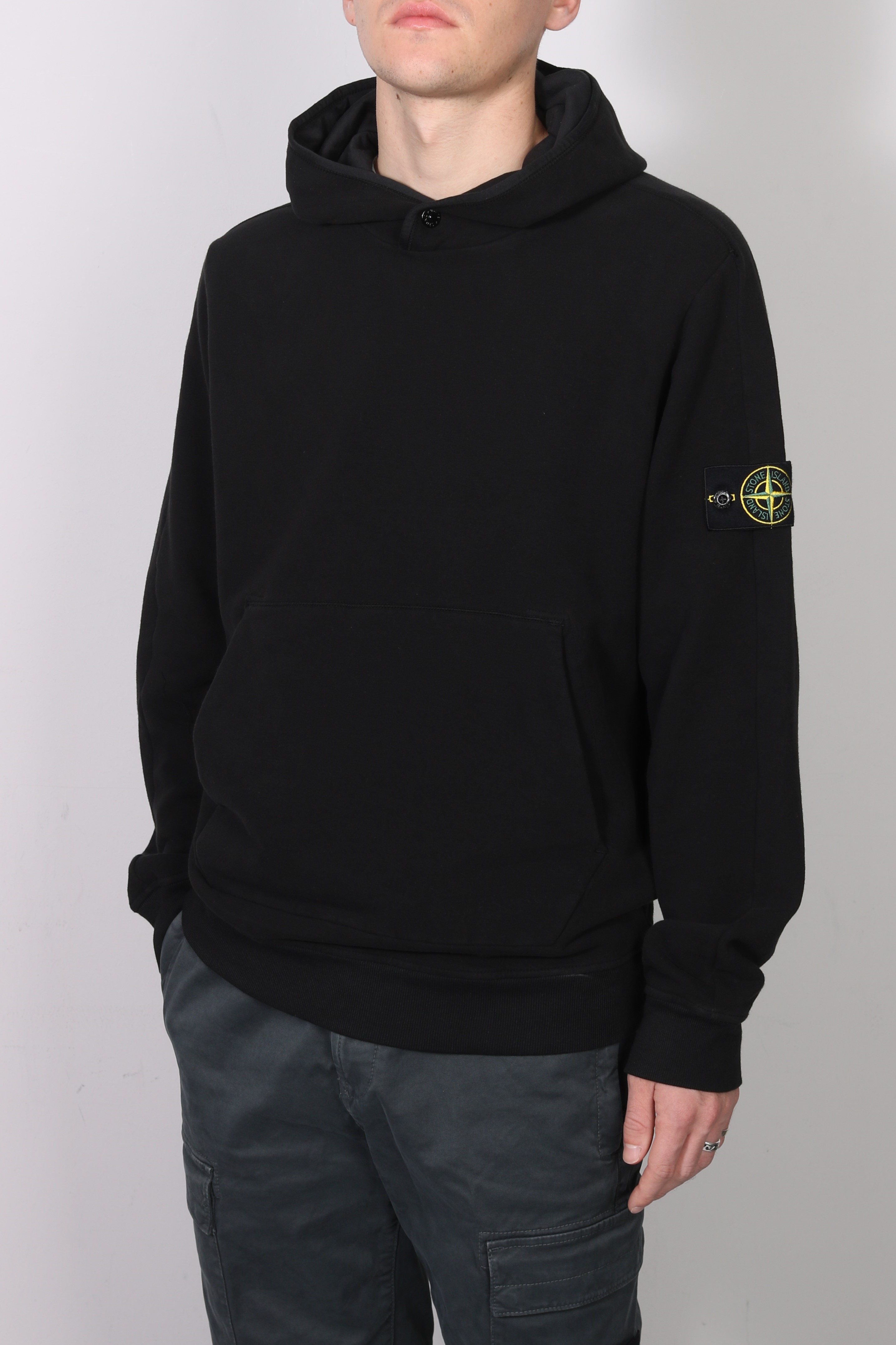 STONE ISLAND Soft Stretch Sweat Hoodie in Black