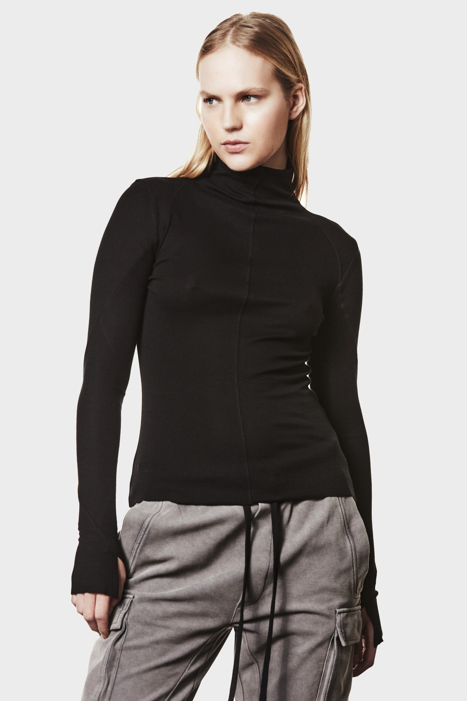 THOM KROM Turtleneck Longsleeve in Black