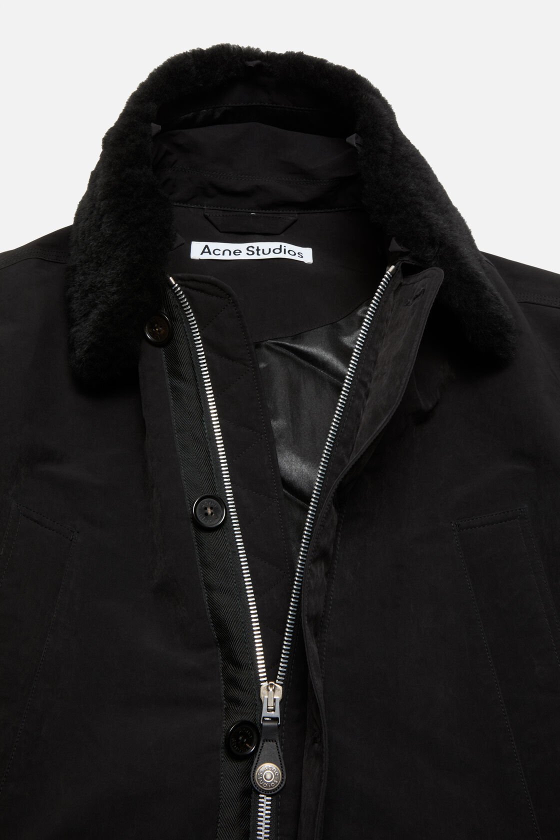 ACNE STUDIOS Oversize Padded Nylon Jacket in Black ACNE STUDIOS Oversize Padded Nylon Jacket in Black