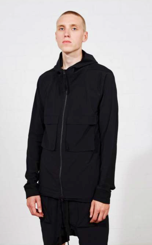 Thom Krom Hooded Tech/Jersey Jacket Black