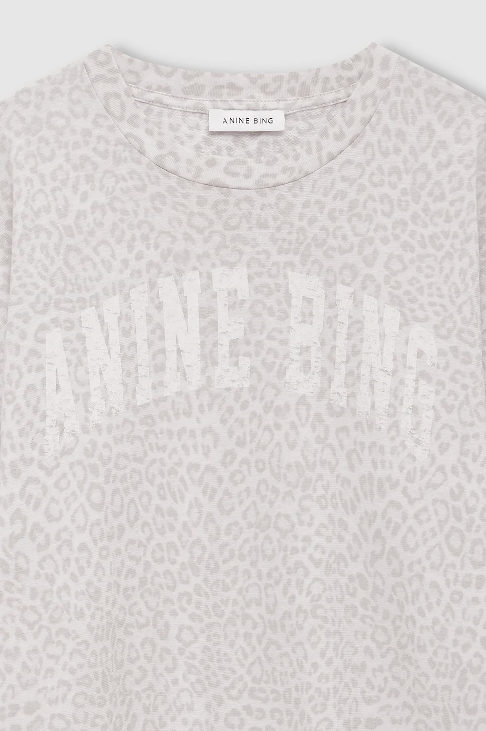 ANINE BING Cade Tee in Washed White Leopard