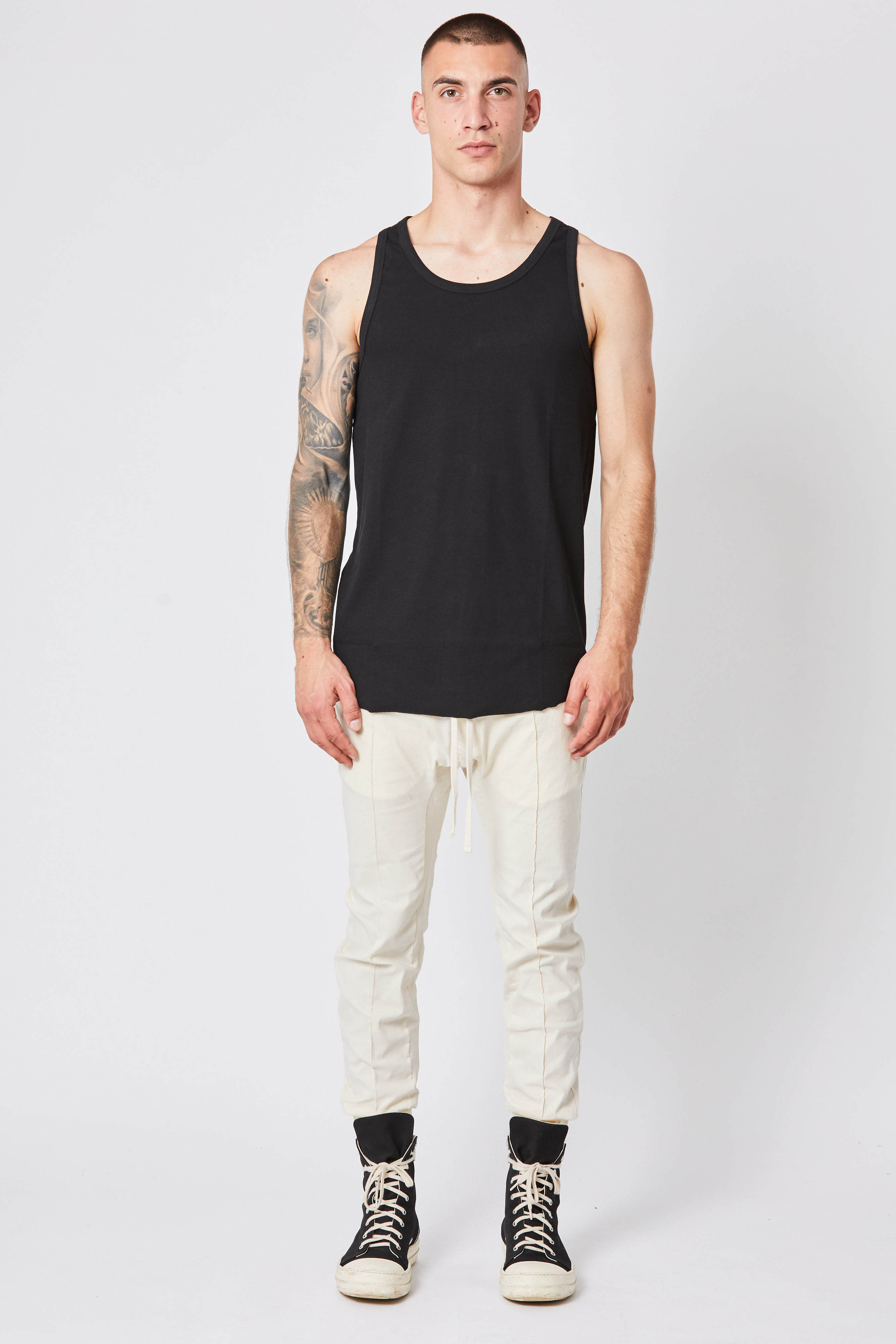 Thom Krom Oversize Rib Tank in Black