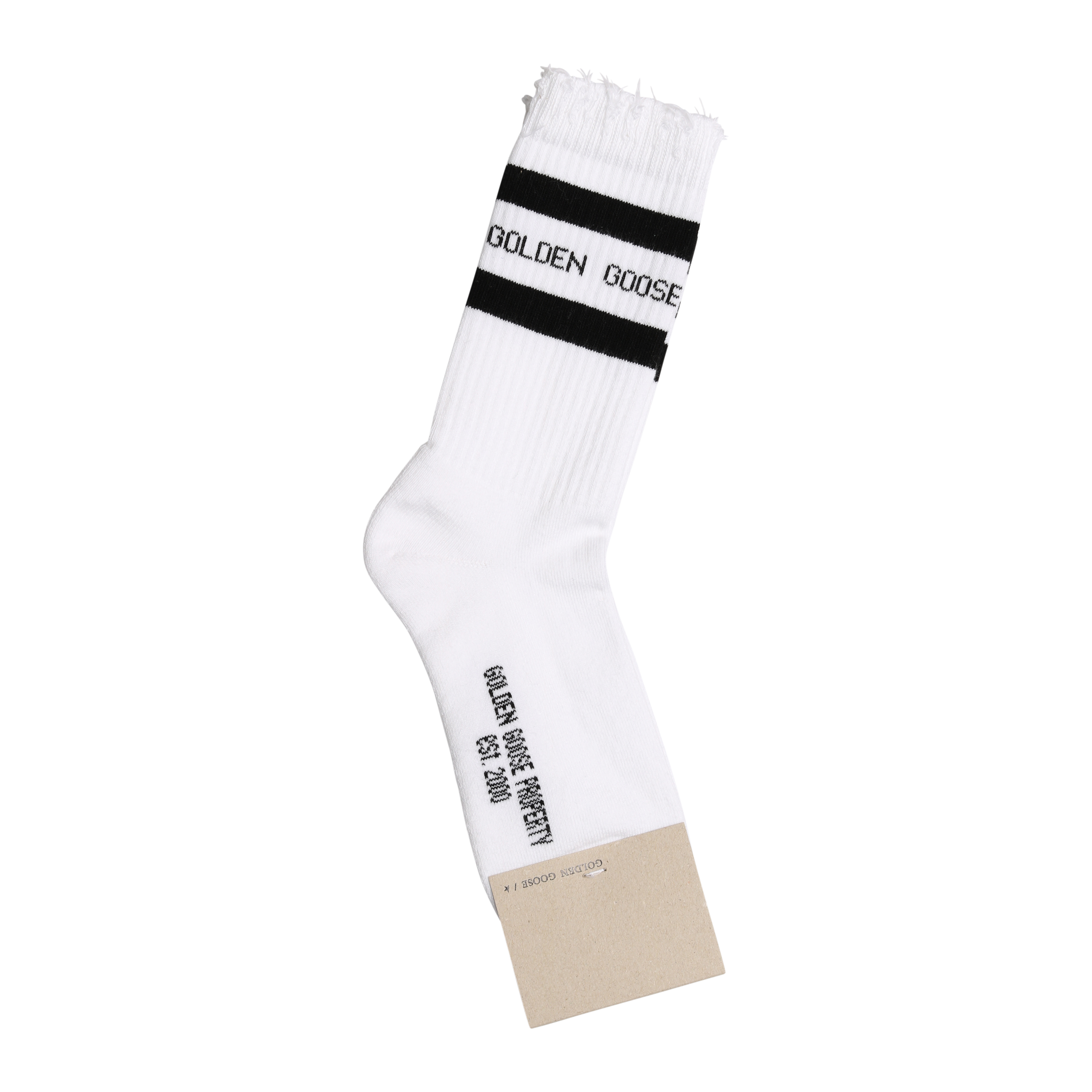 Golden Goose Socks High Rib in White/Black L