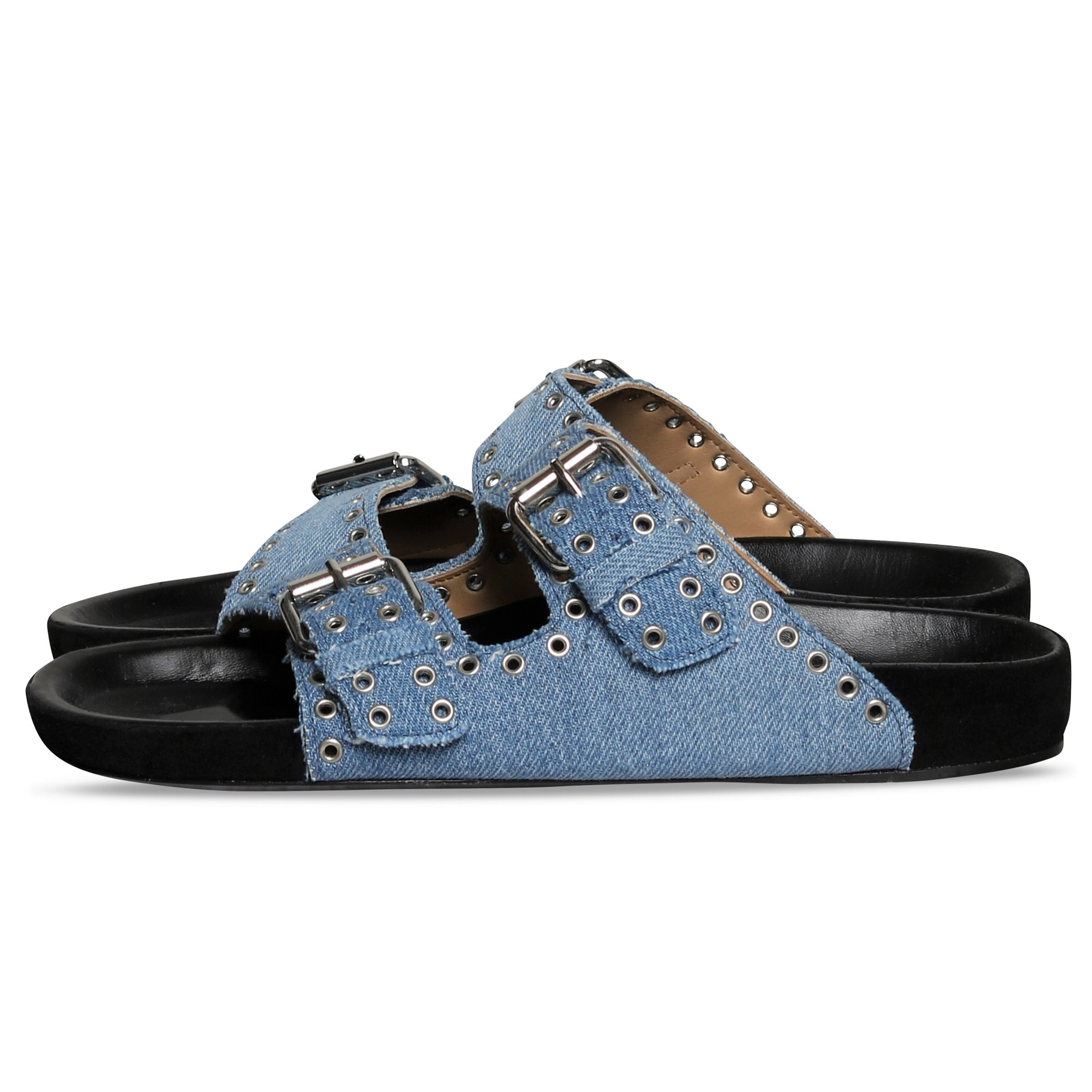 Isabel Marant Denim Sandals Lennyo Studs in Light Blue 37