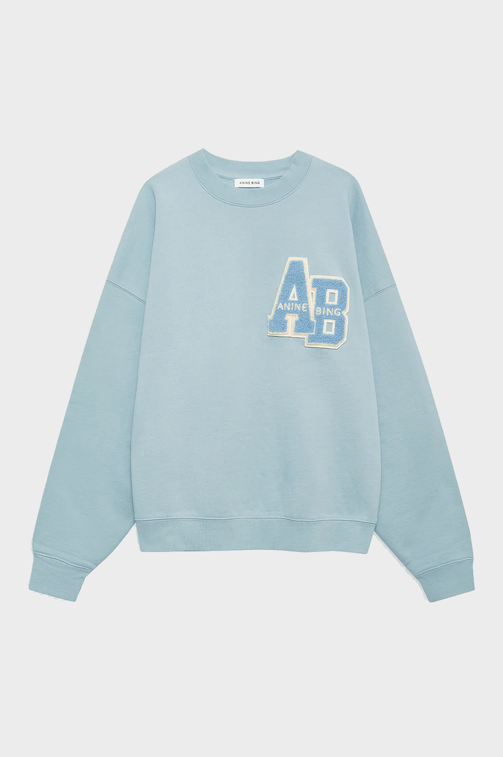 ANINE BING Miles Oversized Sweatshirt Letterman Light Blue