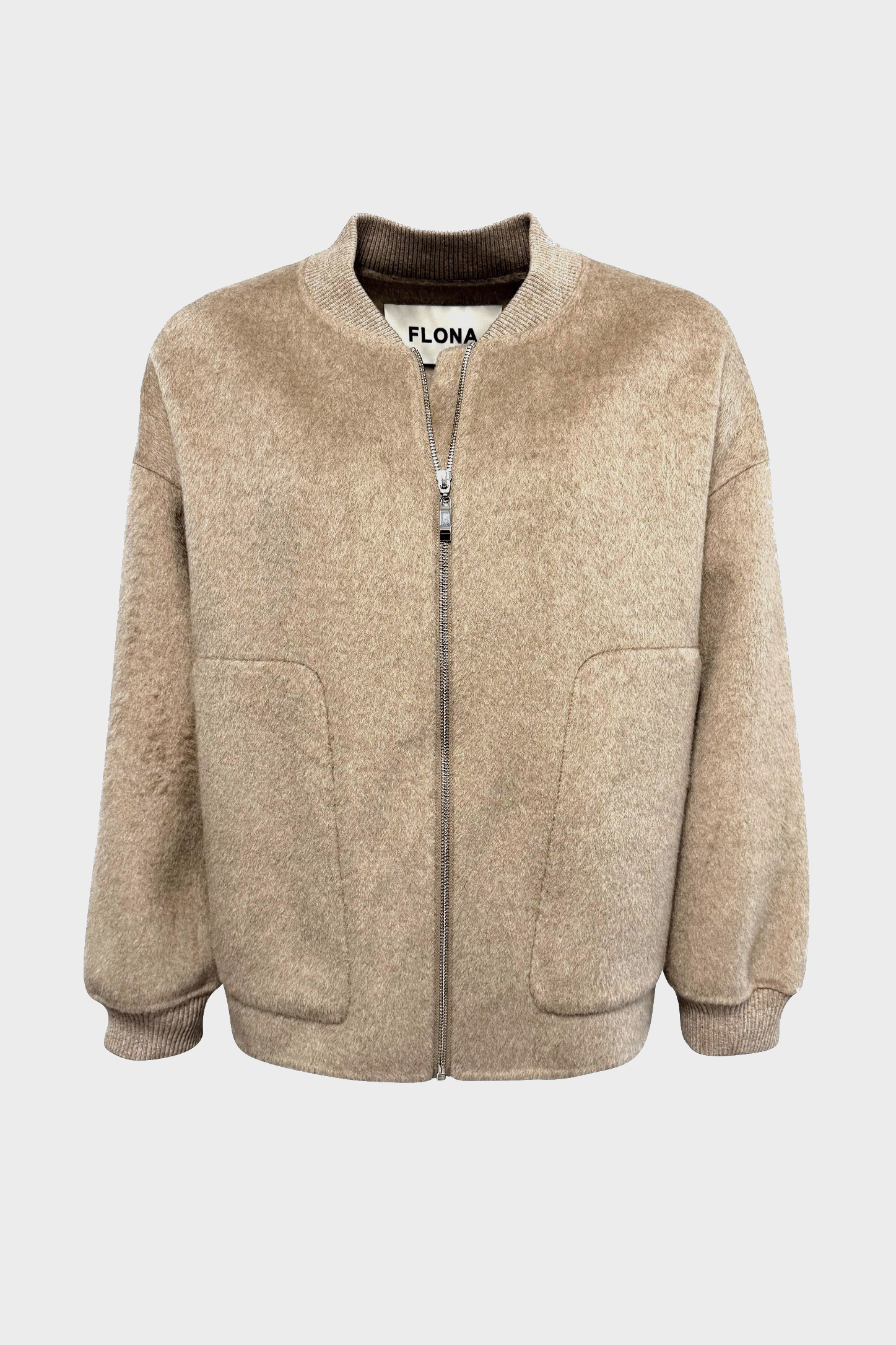 FLONA Bomber Jacket in Beige Melange