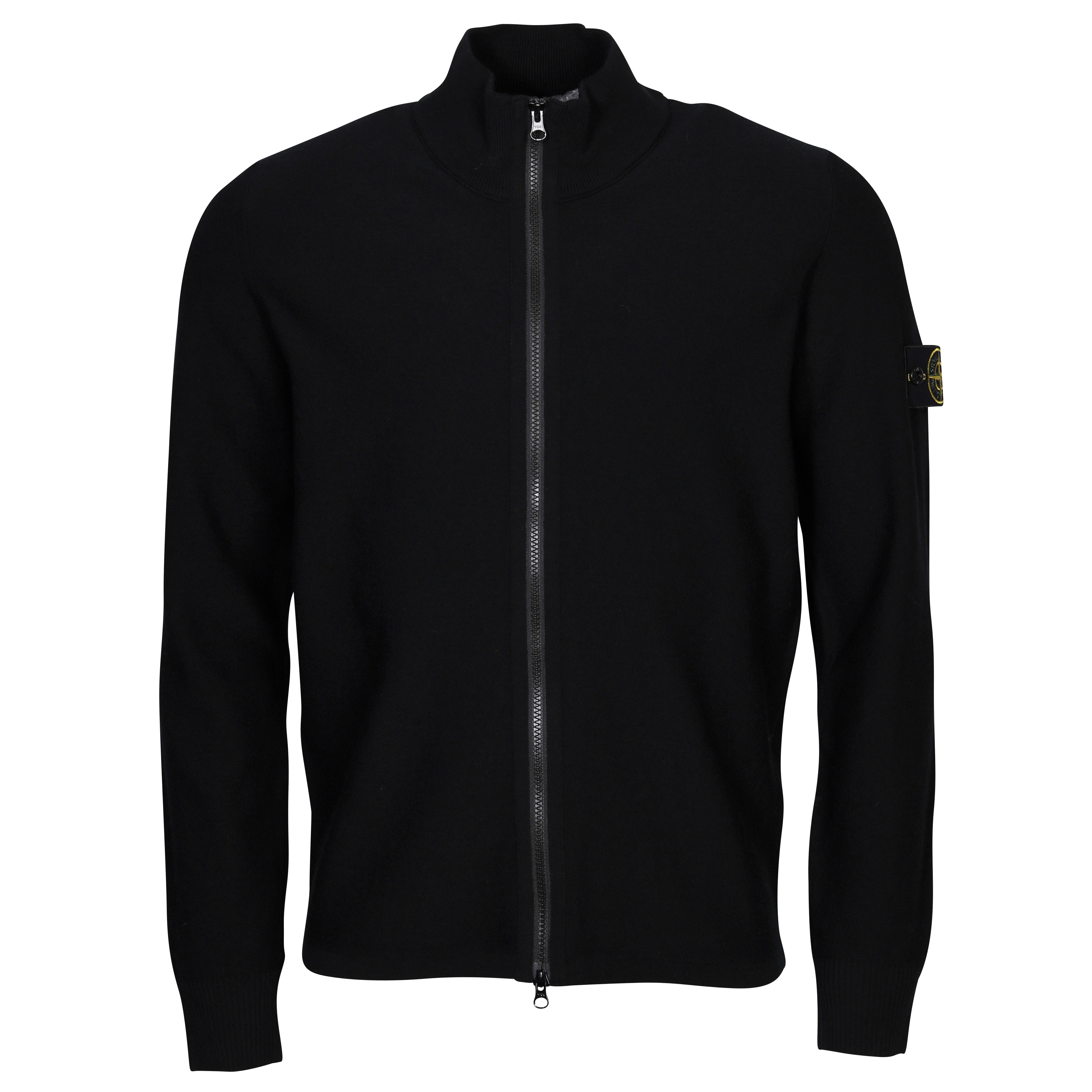 Stone Island Light Wool Zip Jacket in Black