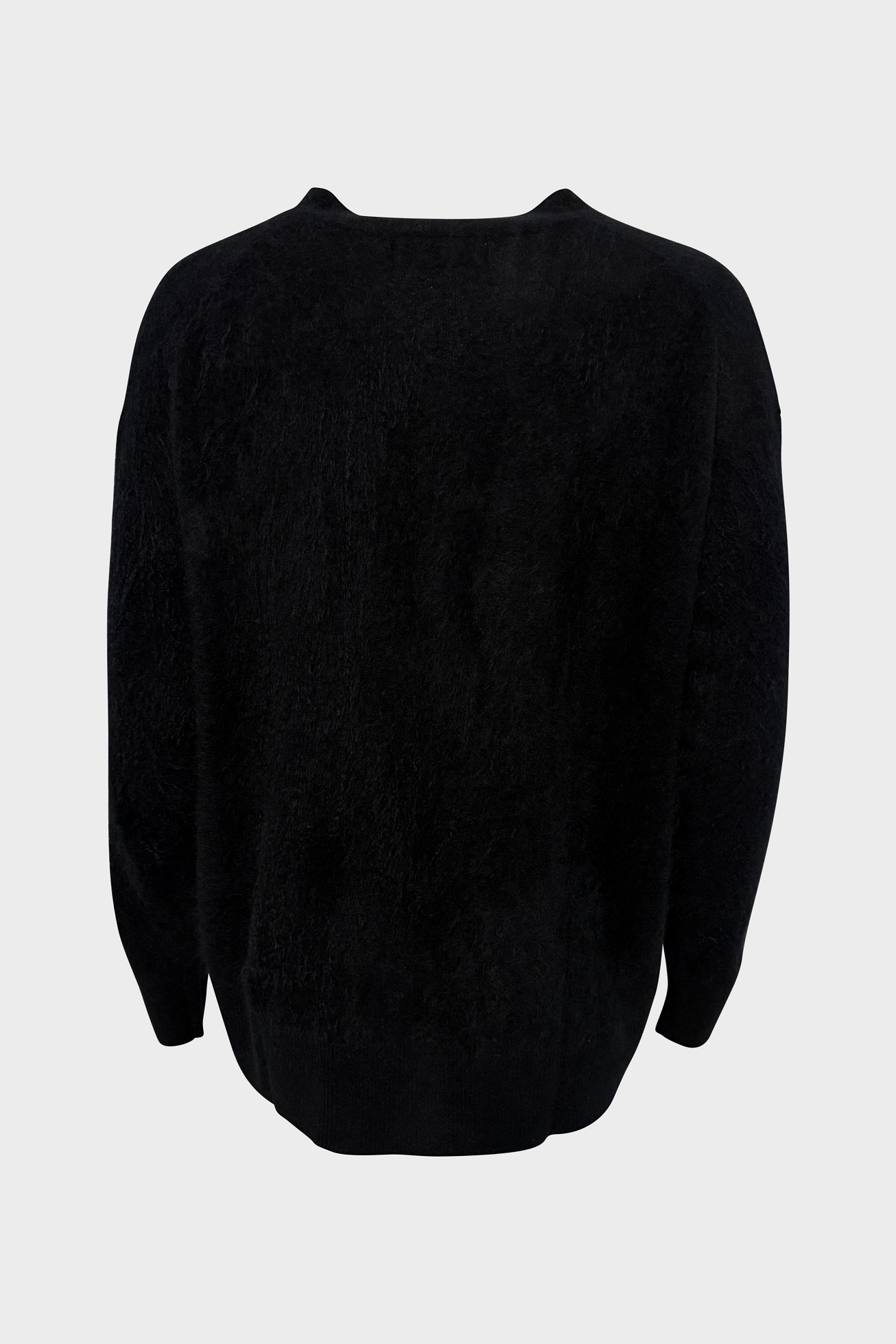 FLONA Oversize Brushed Cashmere Cardigan in Black