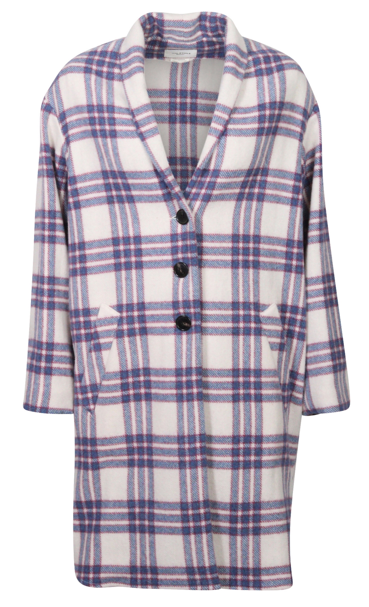 Isabel Marant Étoile Check Coat Gabriel Light Blue Check