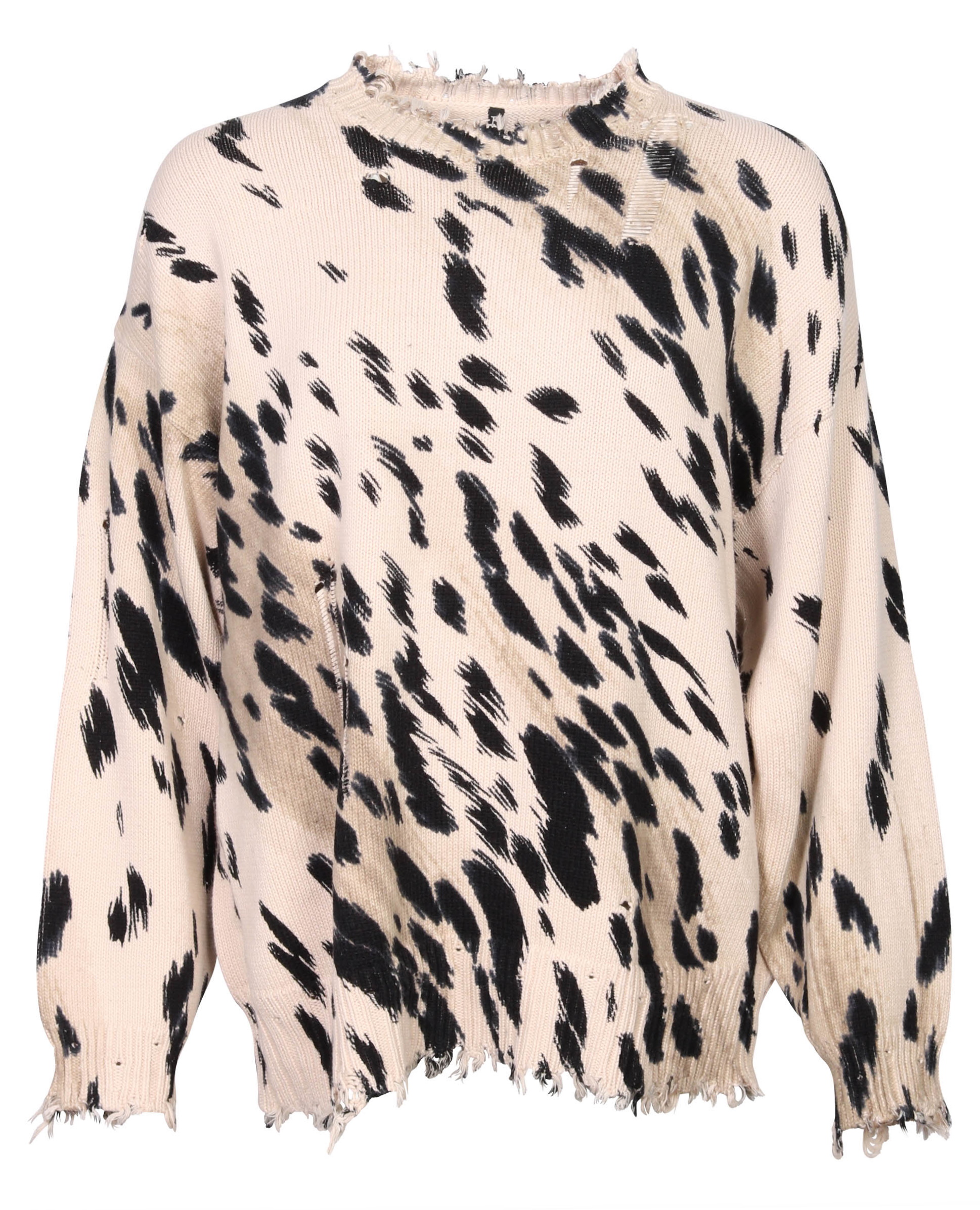 R13 Cotton Oversized Sweater Cheetah M