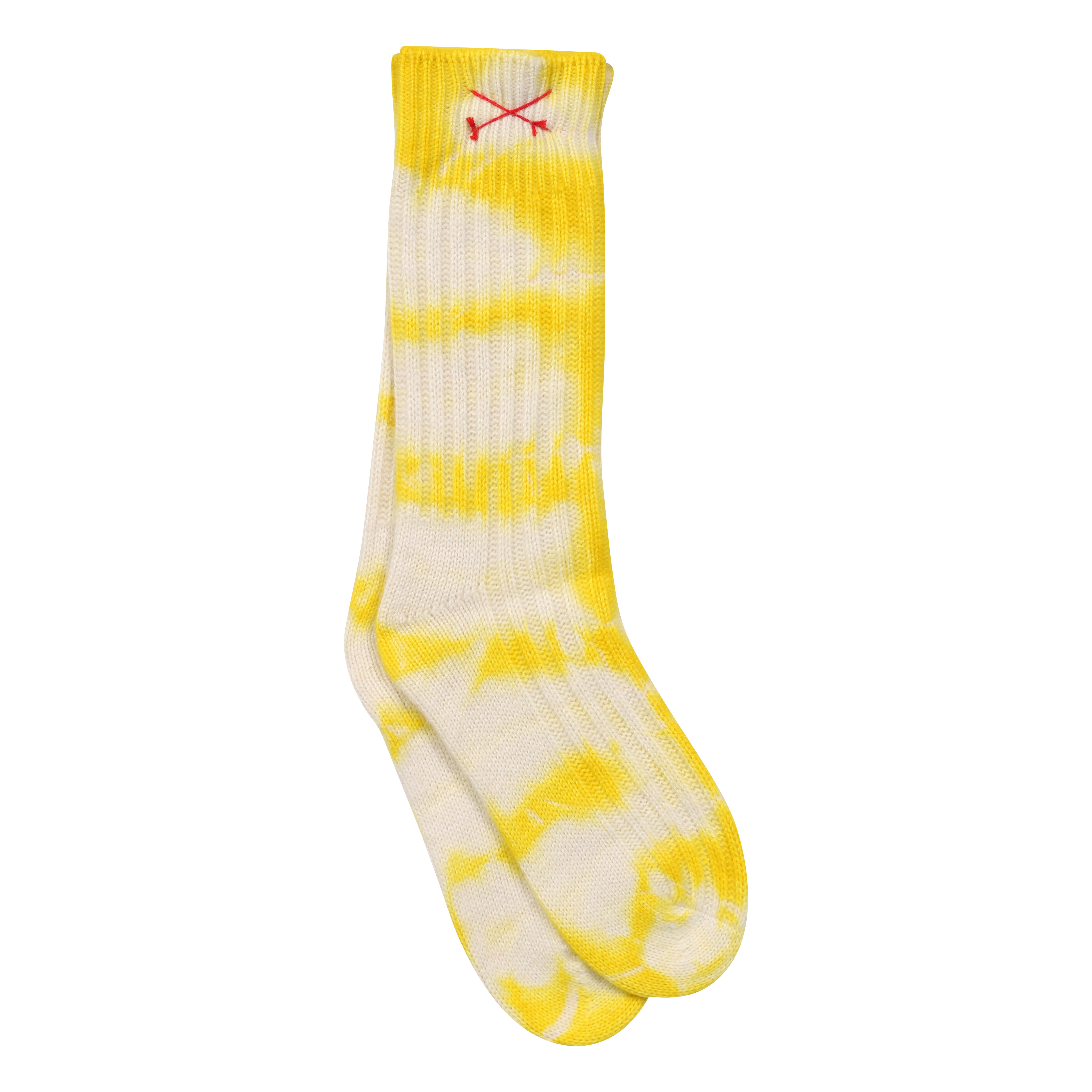 mell-o Cashmere Tie Dye Socks in Bright Yellow S/35-38