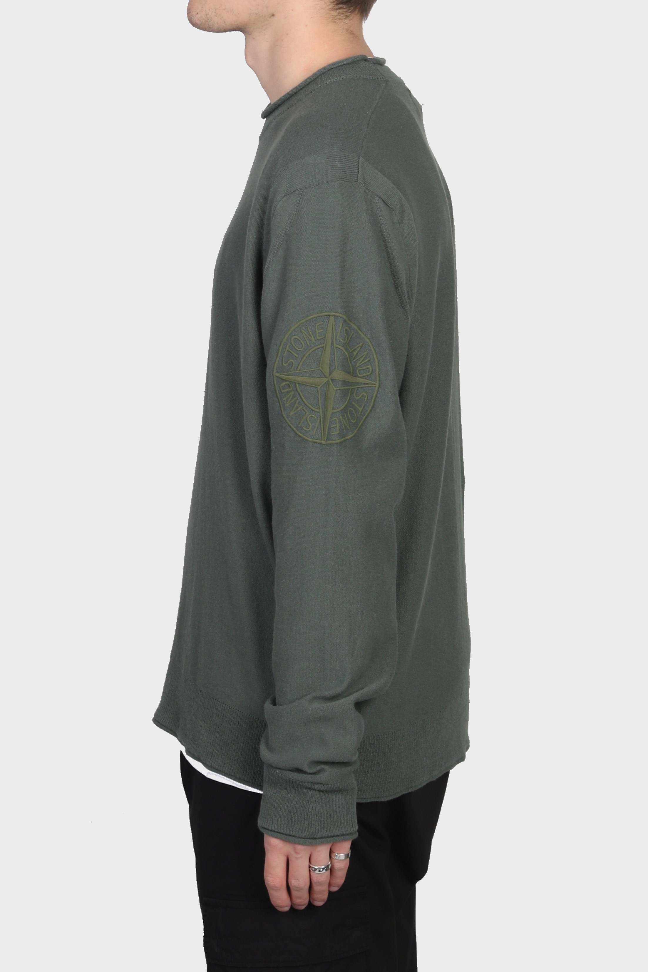 STONE ISLAND Cotton Knit Pullover in Green 3XL