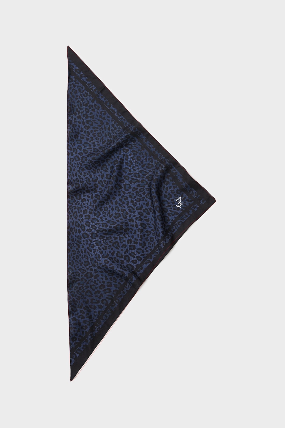 LALA BERLIN Silk Scarf in Dark Navy Leo