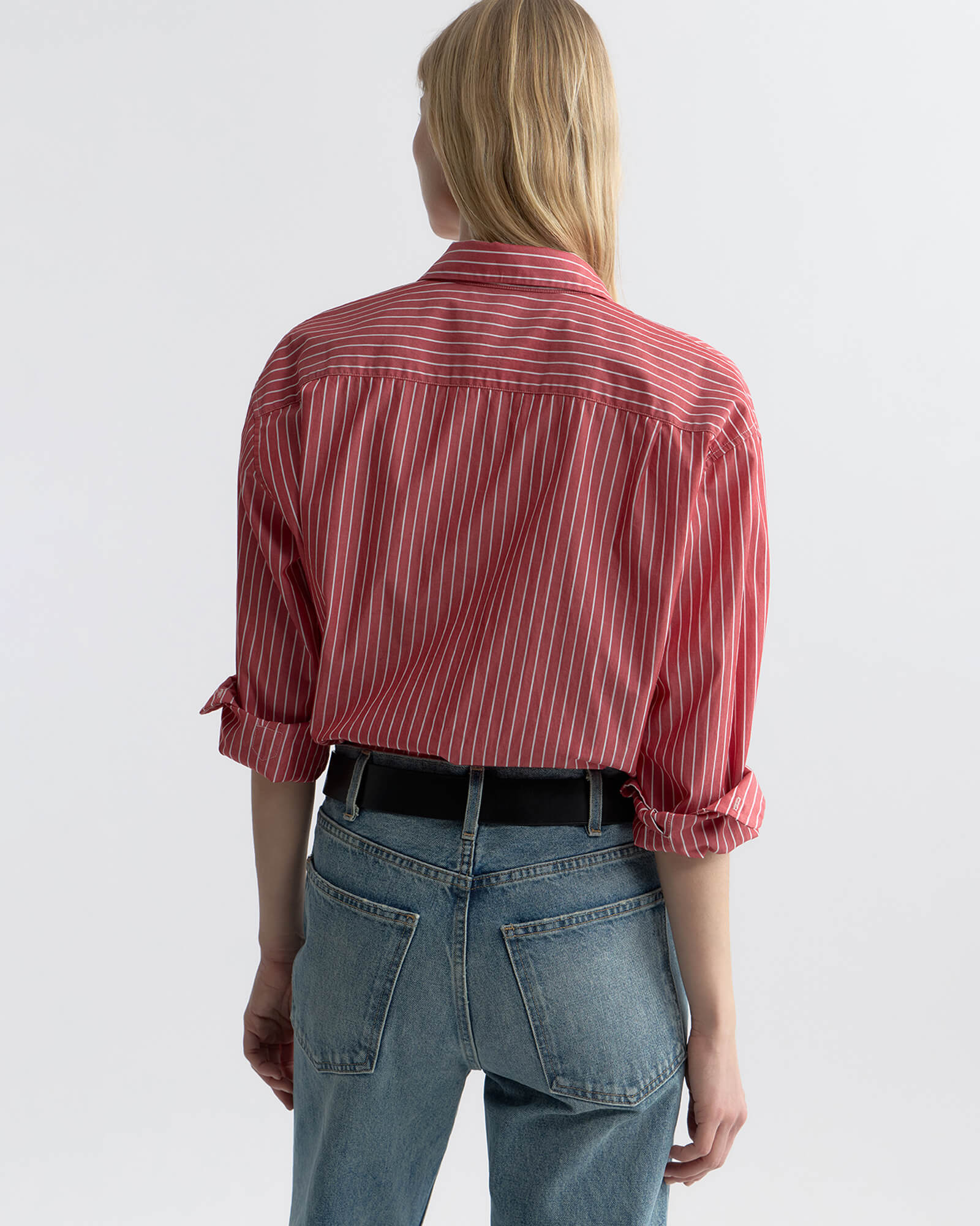 NILI LOTAN Striped Yorke Shirt Red L