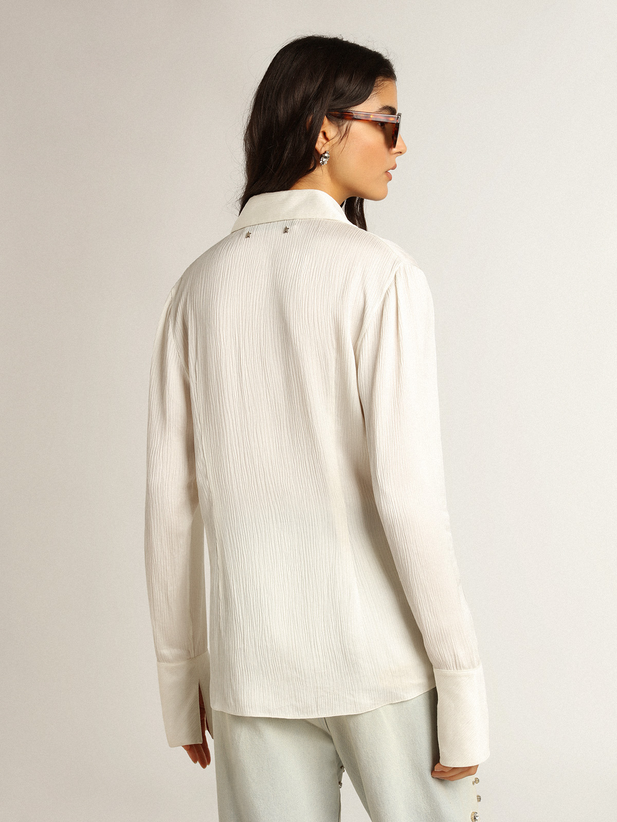 Golden Goose Fitted Shirt Gigi in Offwhite