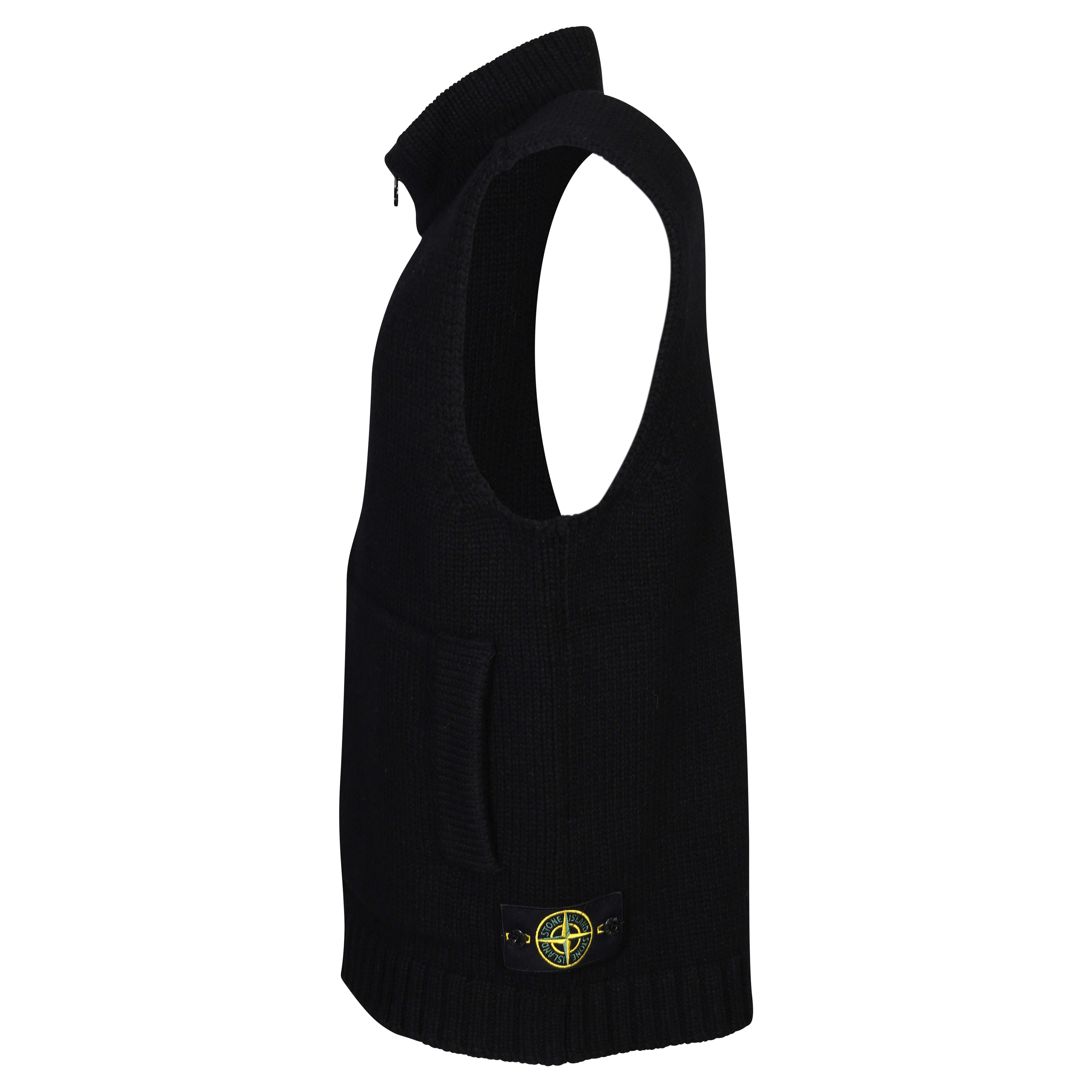 Stone Island Knit Zip Vest in Black