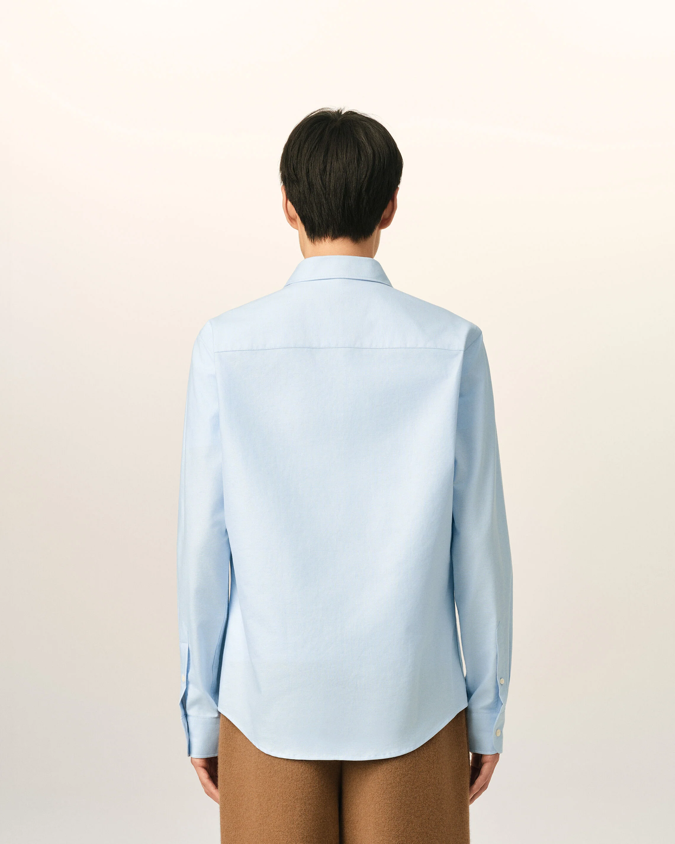 AMI PARIS Classic Fit Oxford Shirt in Sky Blue