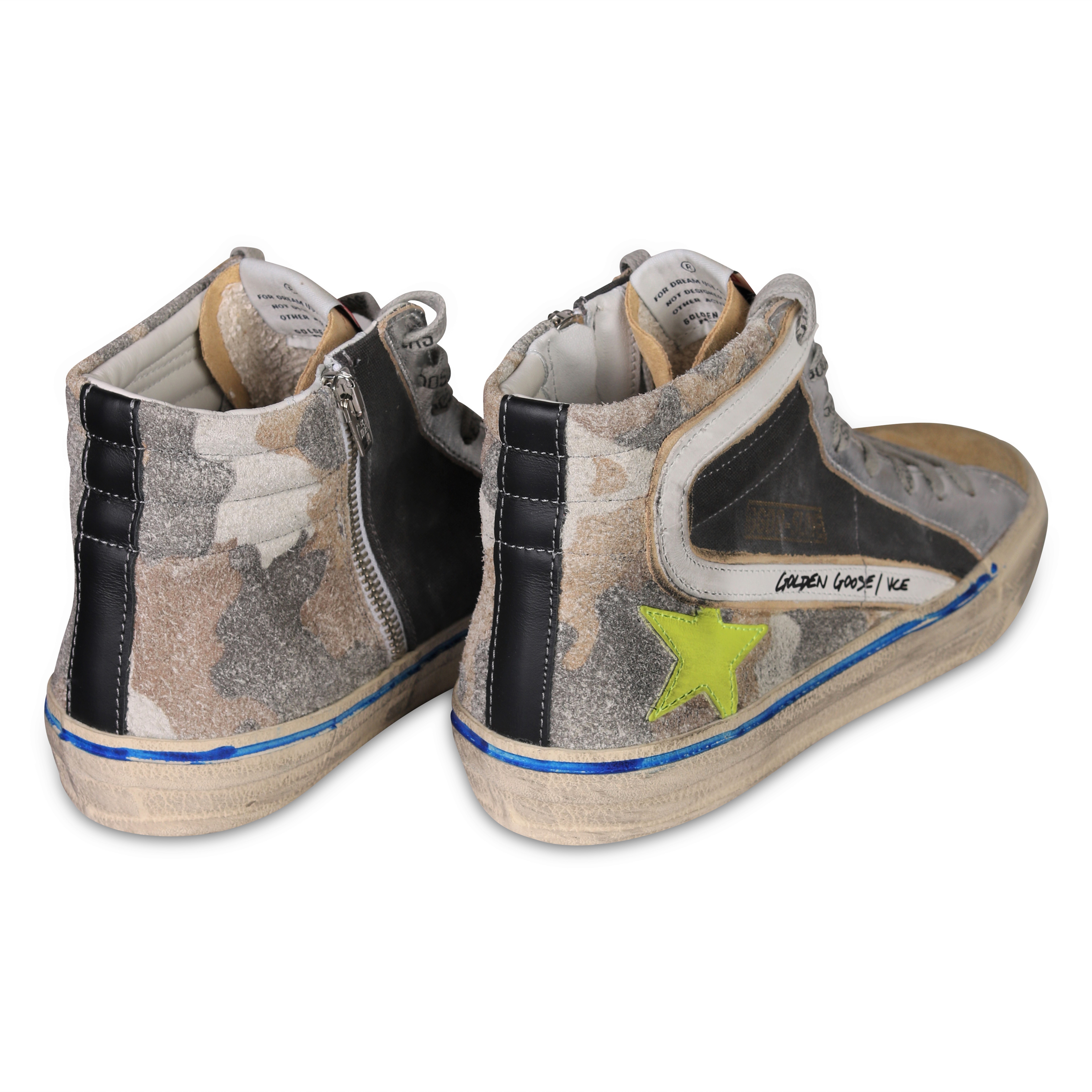Golden Goose Sneaker Slide Double Quarter Charcoal Grey Green