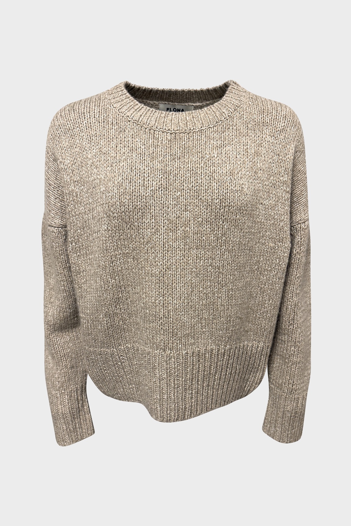 FLONA Cashmere Roundneck Sweater Beige Melange