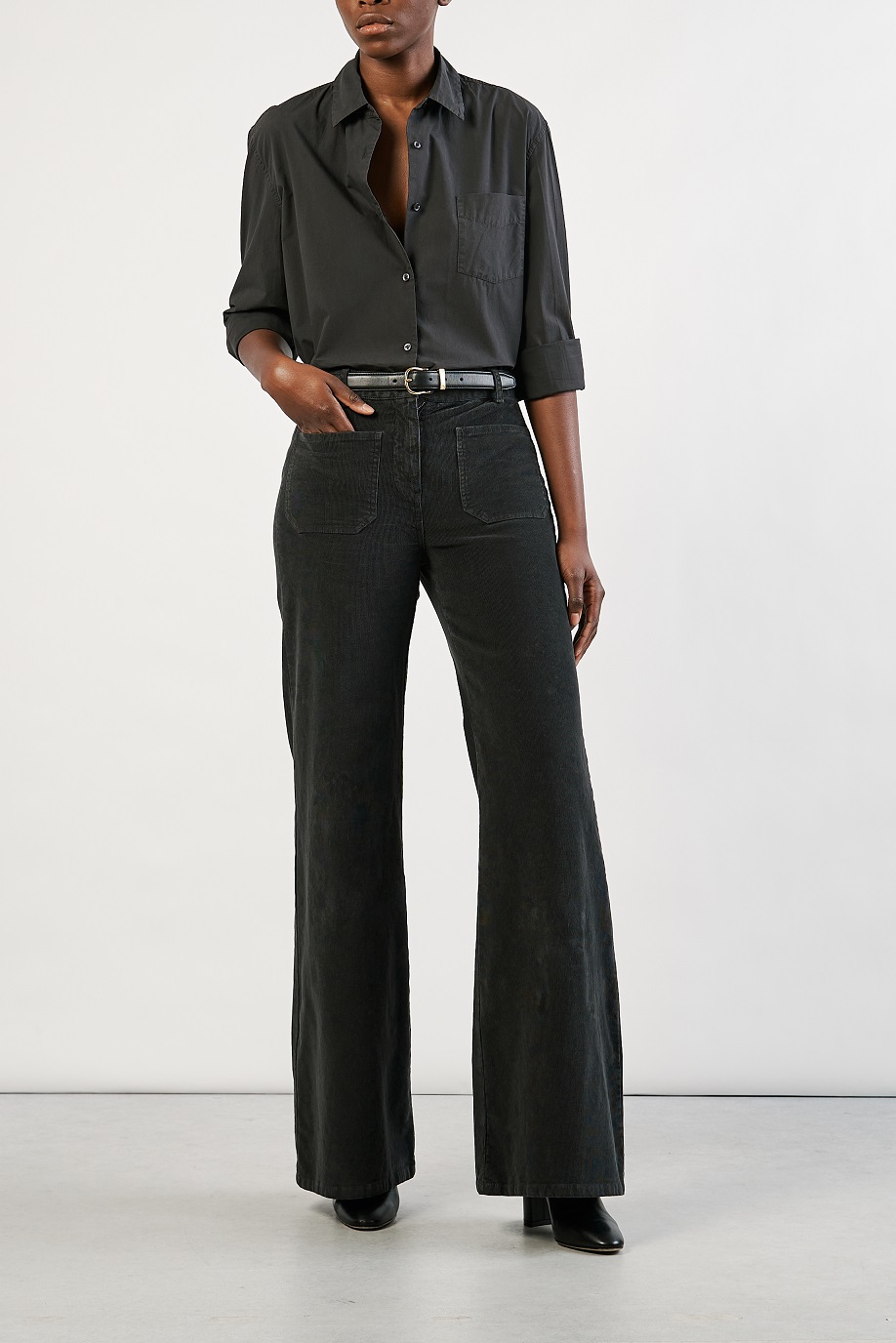 Nili Lotan Corduroy Florence Pant in Gunmetal L - US6