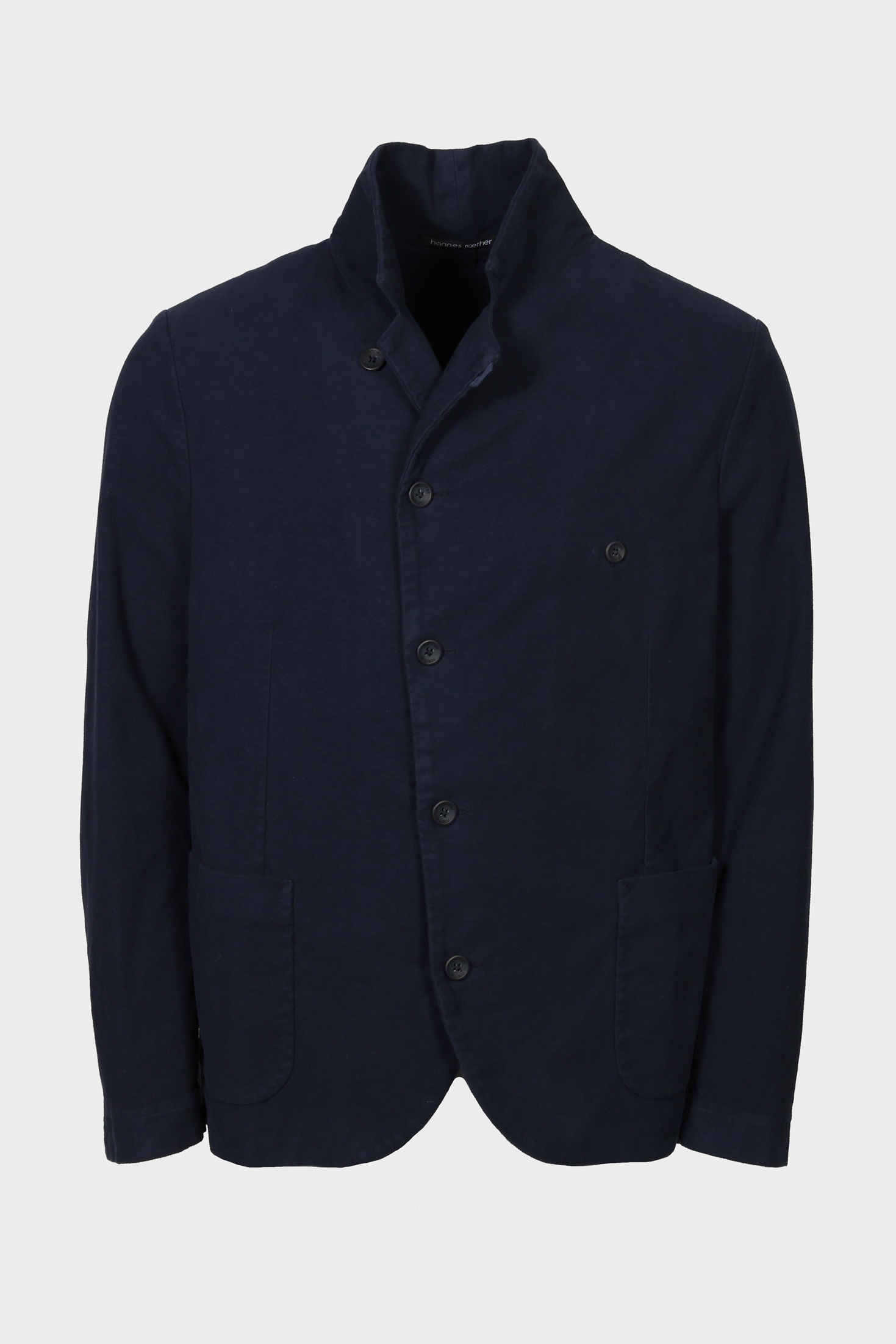 HANNES ROETHER Cotton Stretch Jacket in Navy