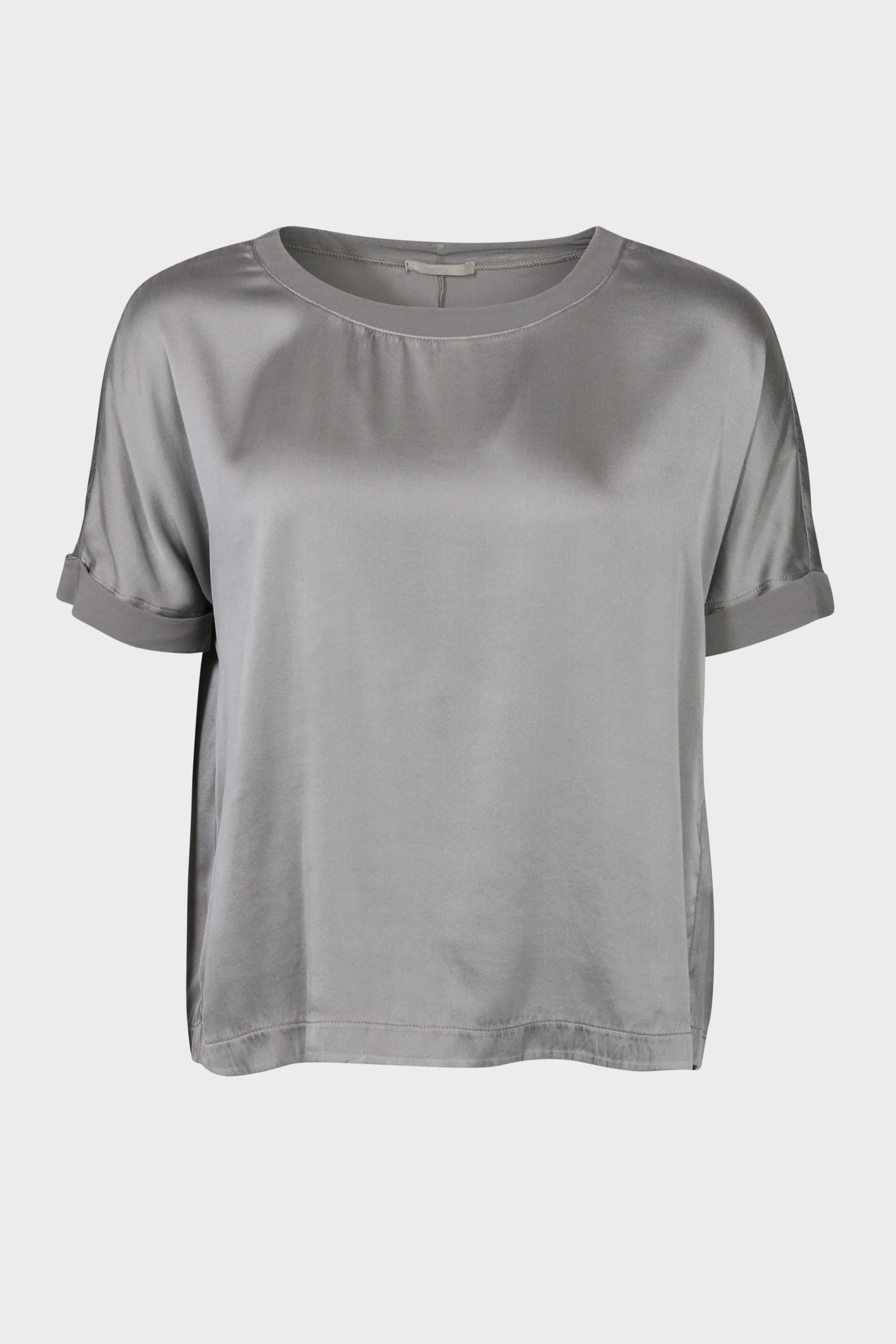 TRANSIT PAR SUCH Silk Stretch Top in Grey XS TRANSIT PAR SUCH Silk Stretch Top in Grey L