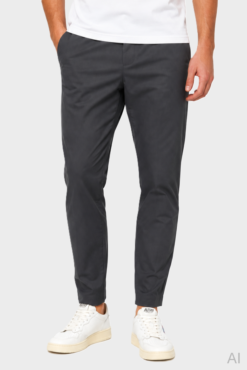 NINE:INTHE:MORNING Mirco Soft Cotton Stretch Pant in Dark Grey