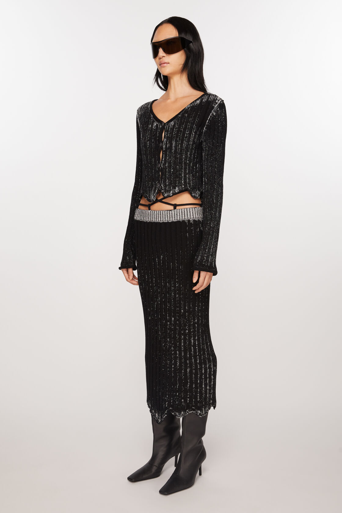 ACNE STUDIOS Knit Skirt in Black/White M