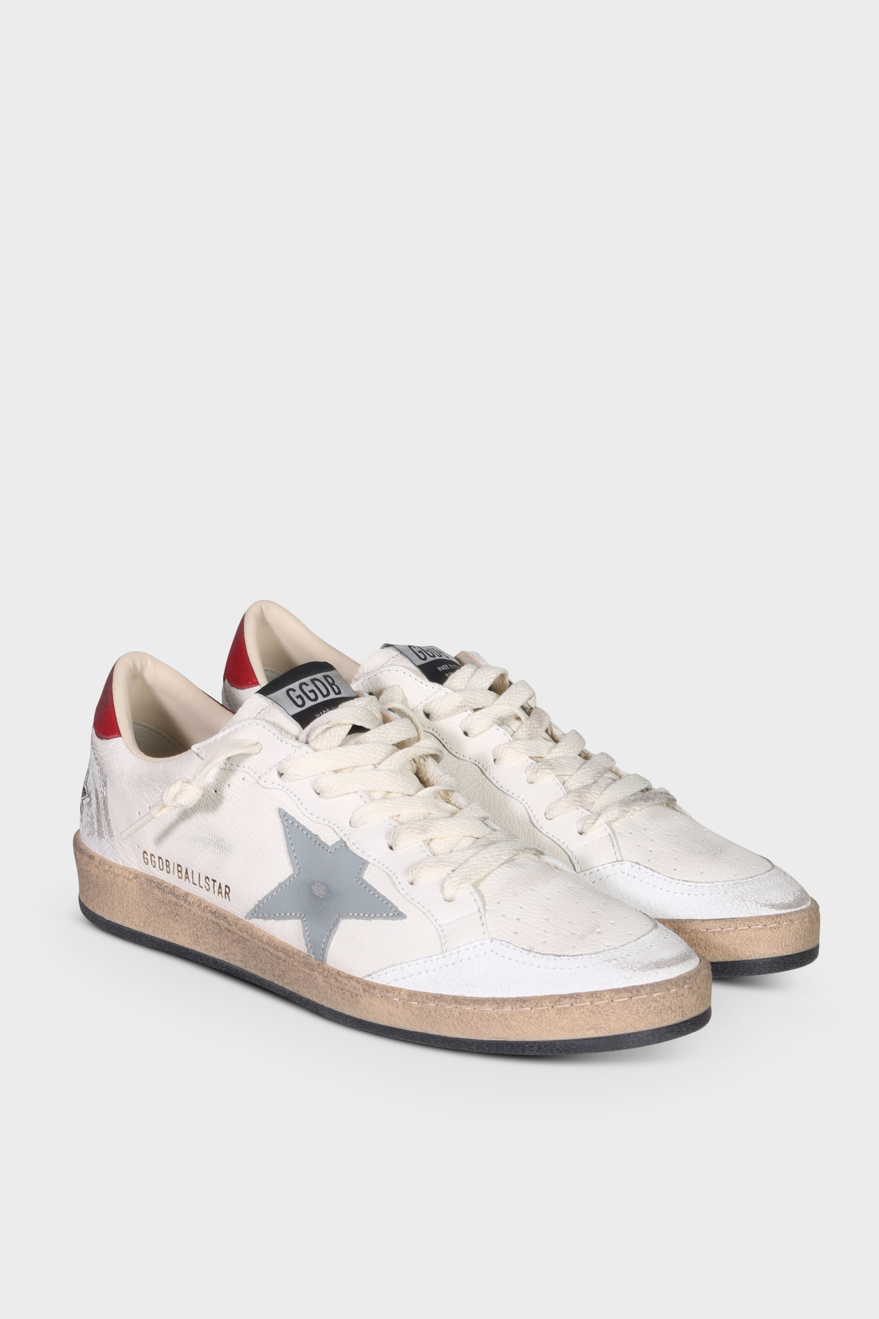 GOLDEN GOOSE Ballstar in White/Grey/Red