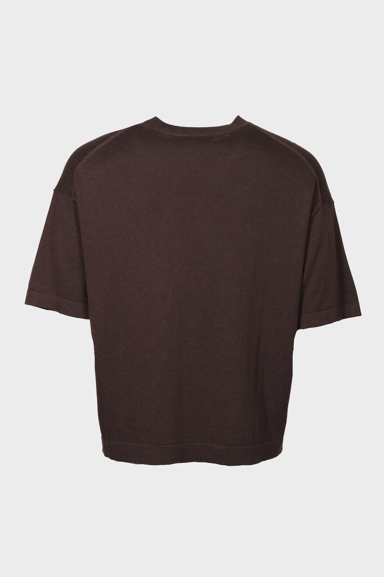 YACAIA Cotton/Cashmere T-Shirt in Dark Brown