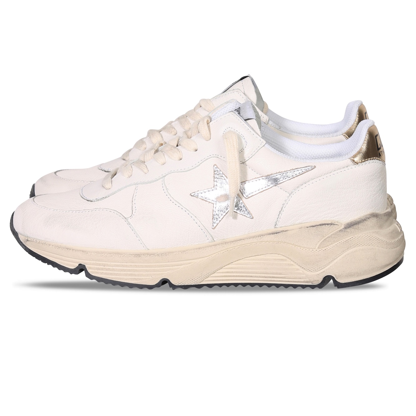 GOLDEN GOOSE Sneaker Running in Cream/Silver/Gold 37
