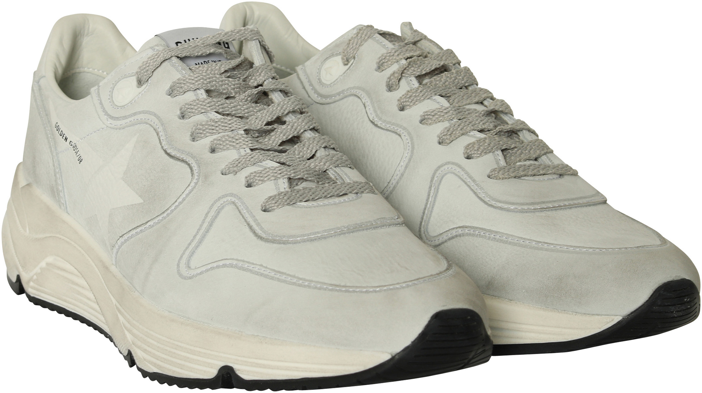 Golden Goose Running White Nabuk