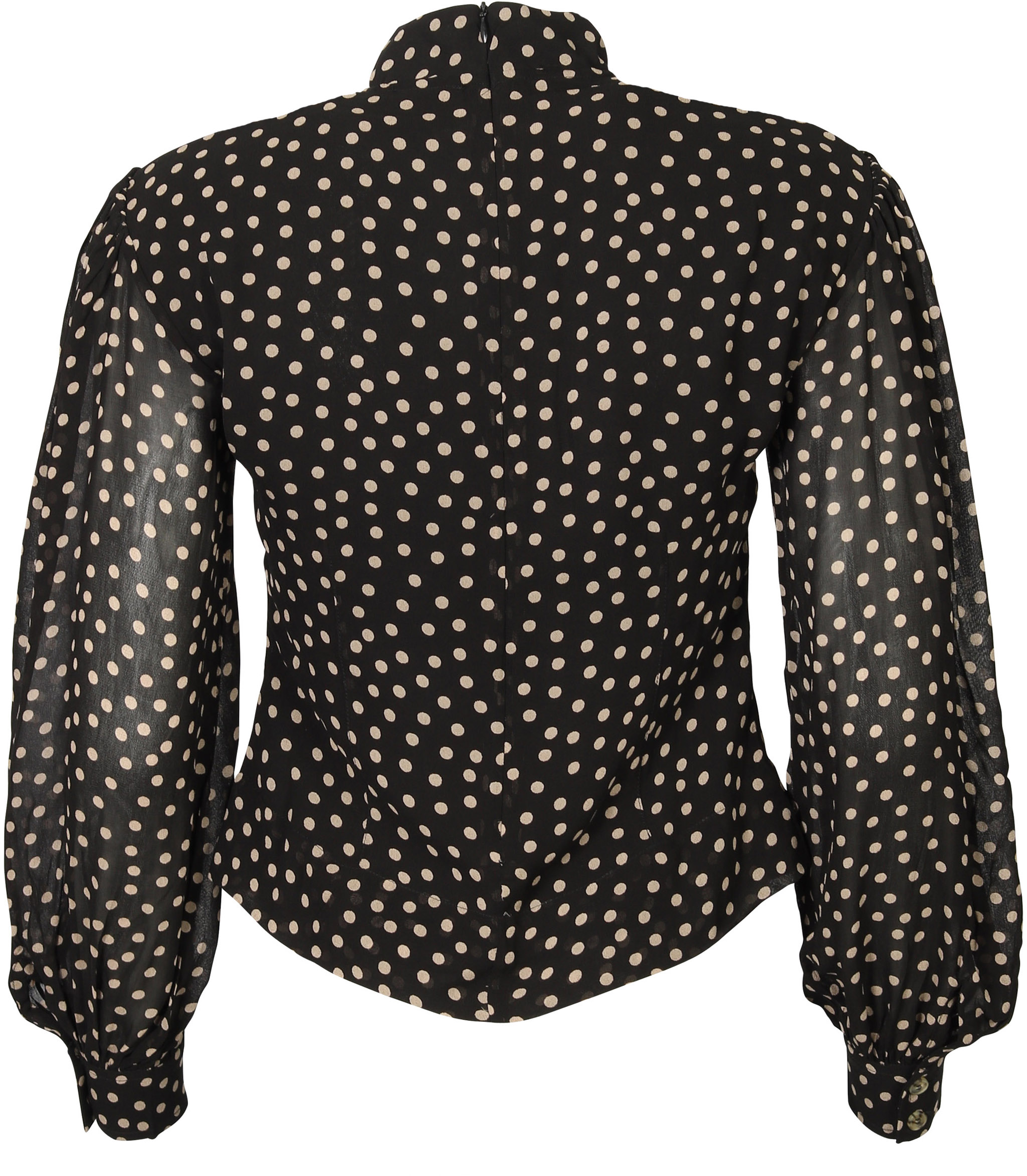 Ganni Printed Blouse Black/Taupe 34
