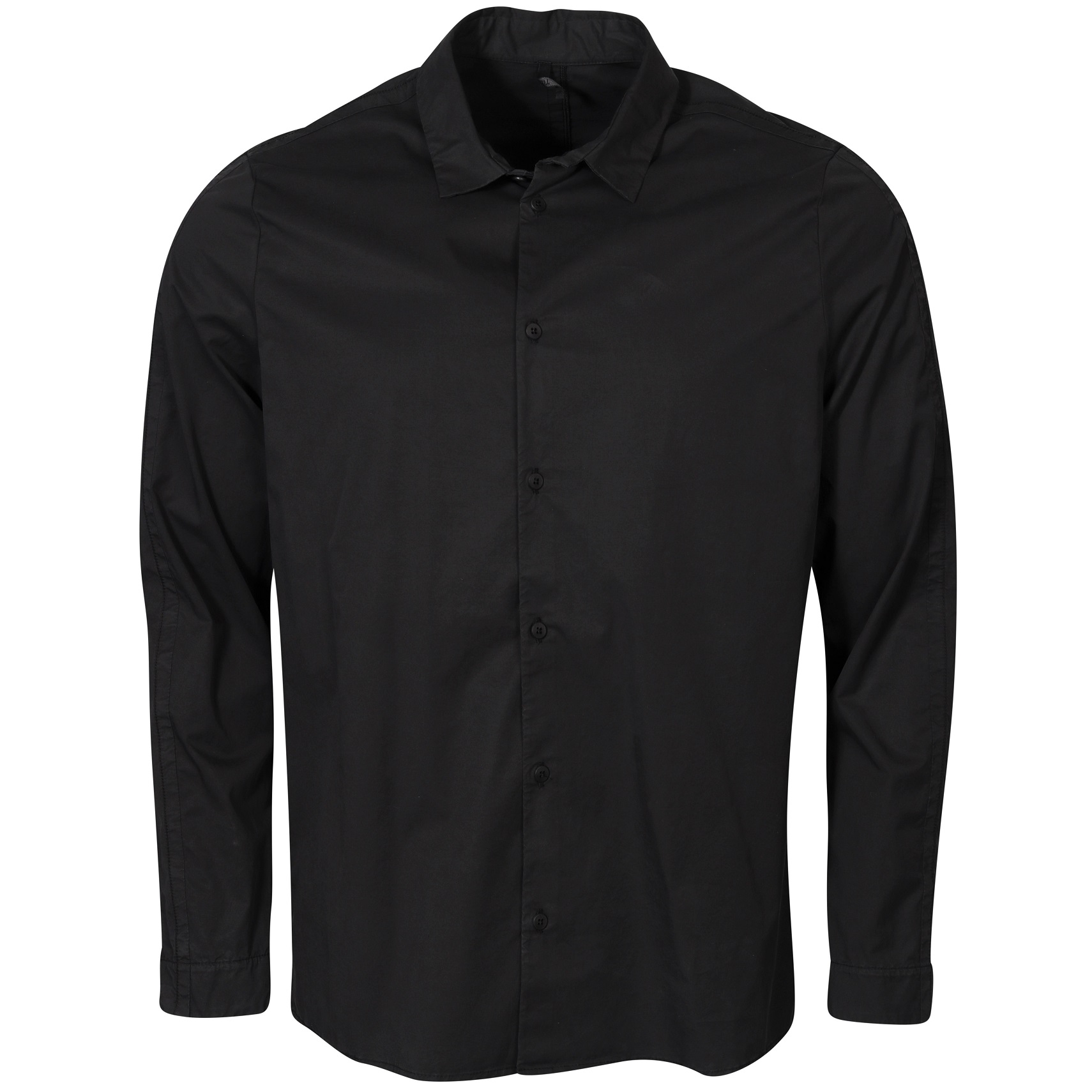 TRANSIT UOMO Cotton Stretch Shirt in Black