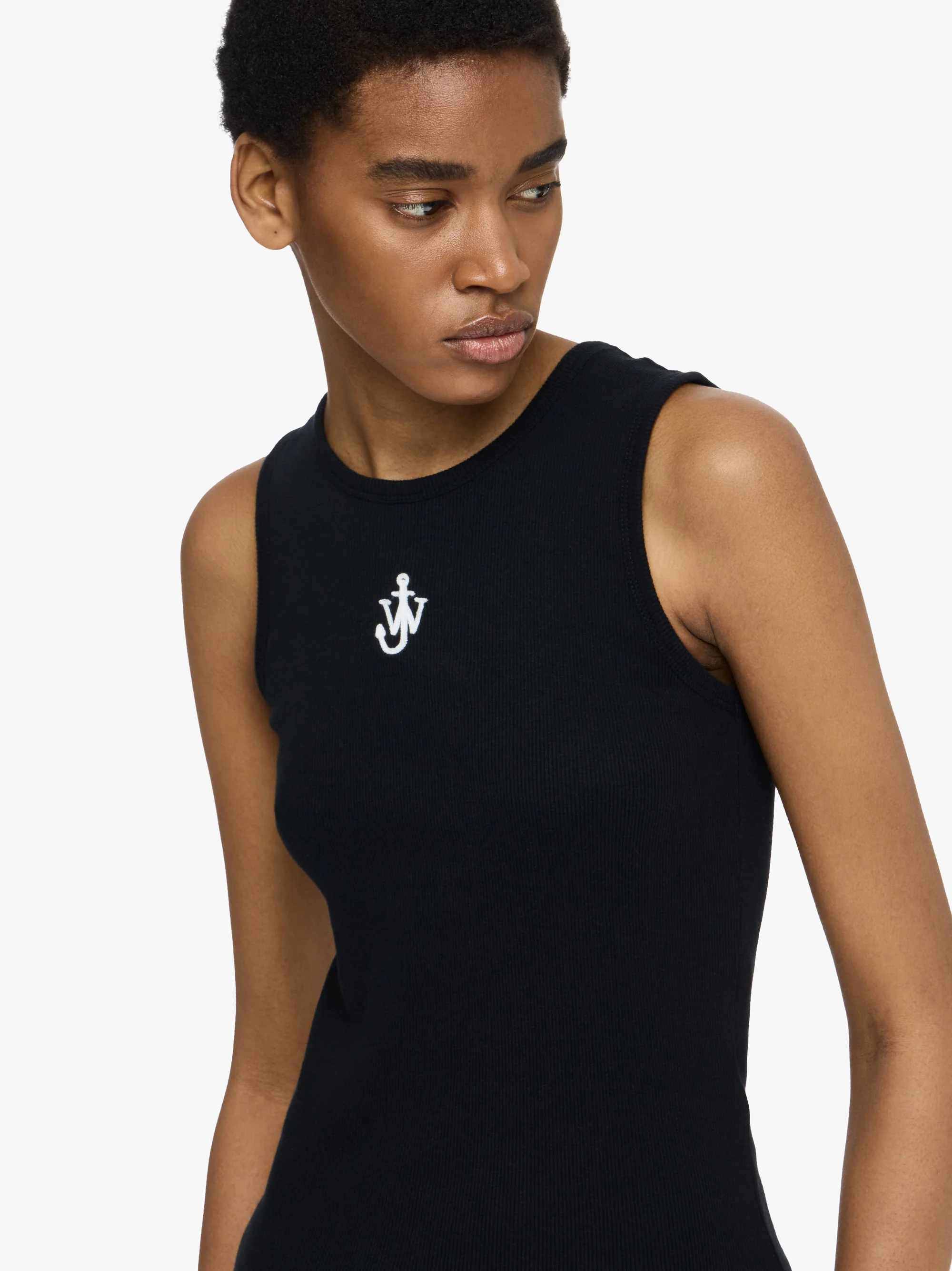 JW ANDERSON Anchor Embroidery Top in Black
