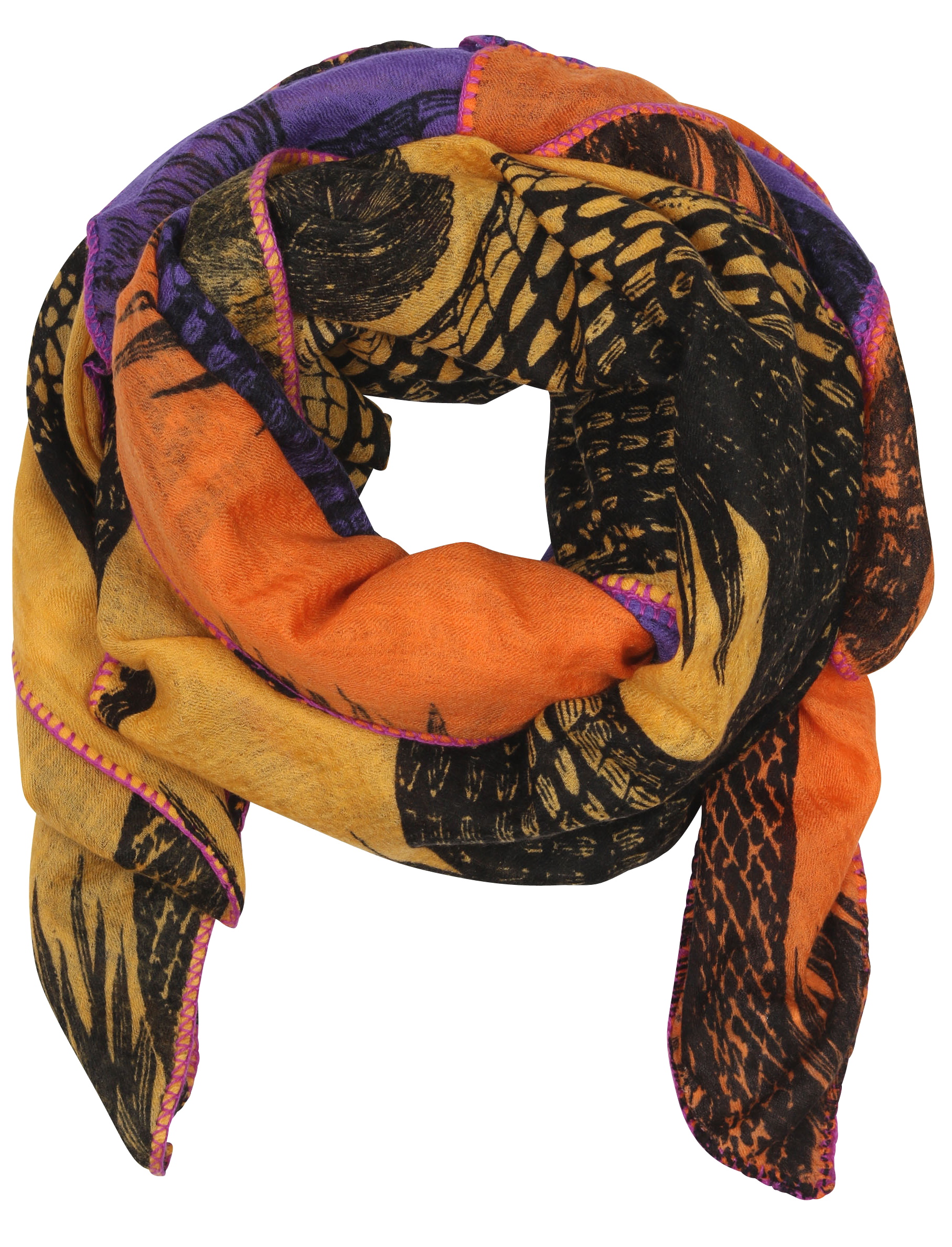 Friendly Hunting Cashmere Patch Scarf Multicolour