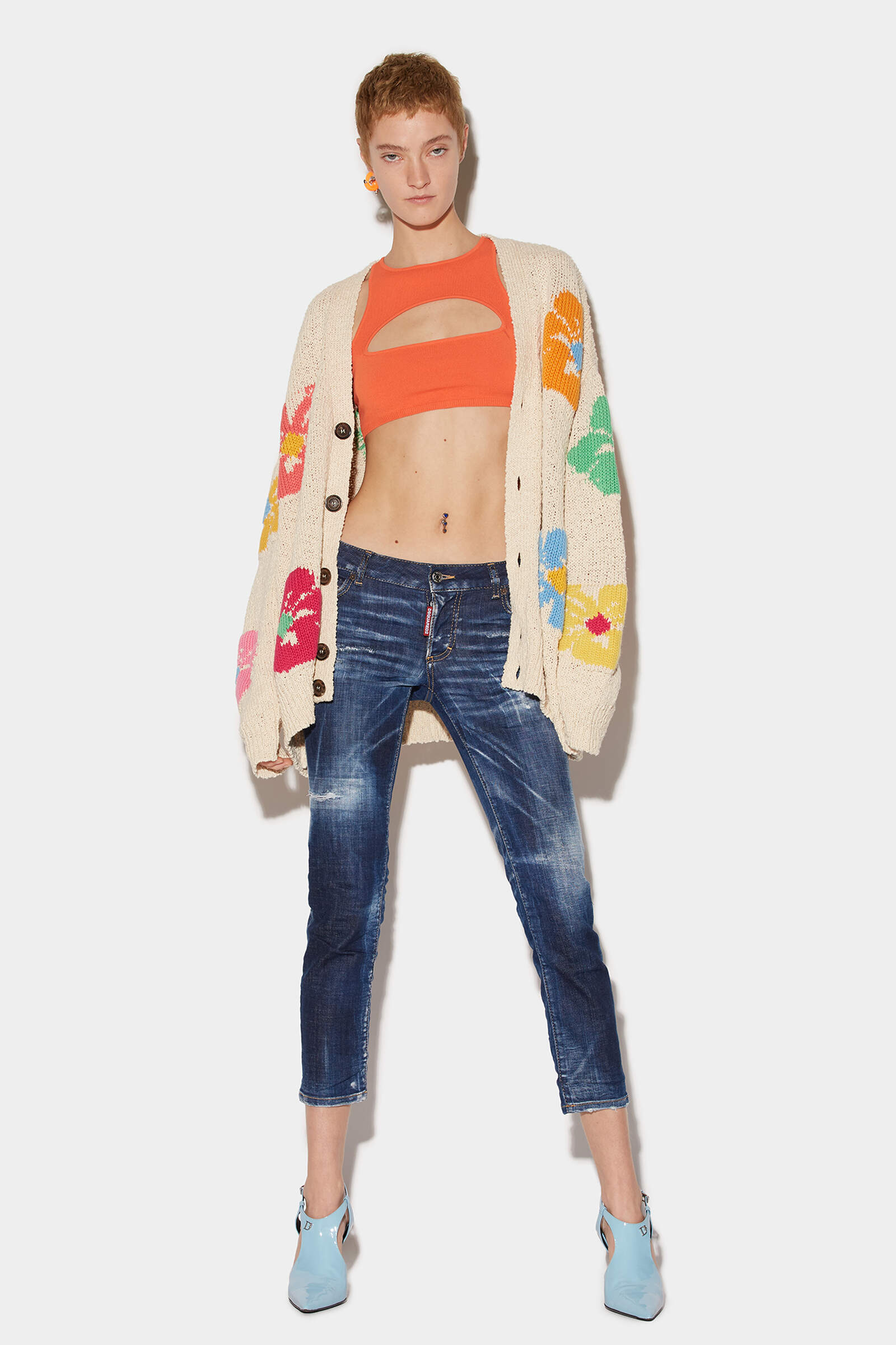 DSQUARED2 Jenniferl Cropped Blue Washed