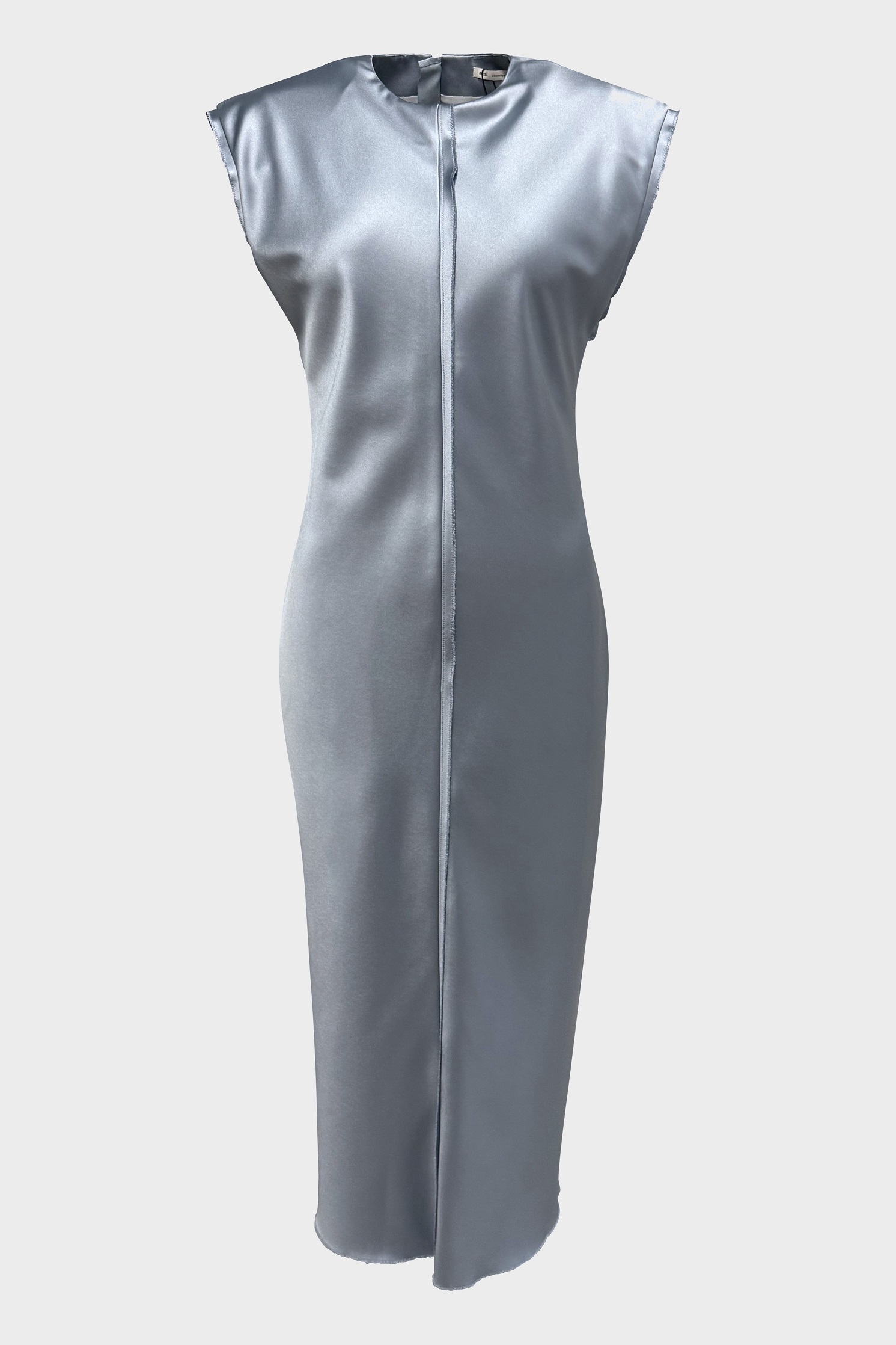 AMI PARIS Satin Long Dress in Sky