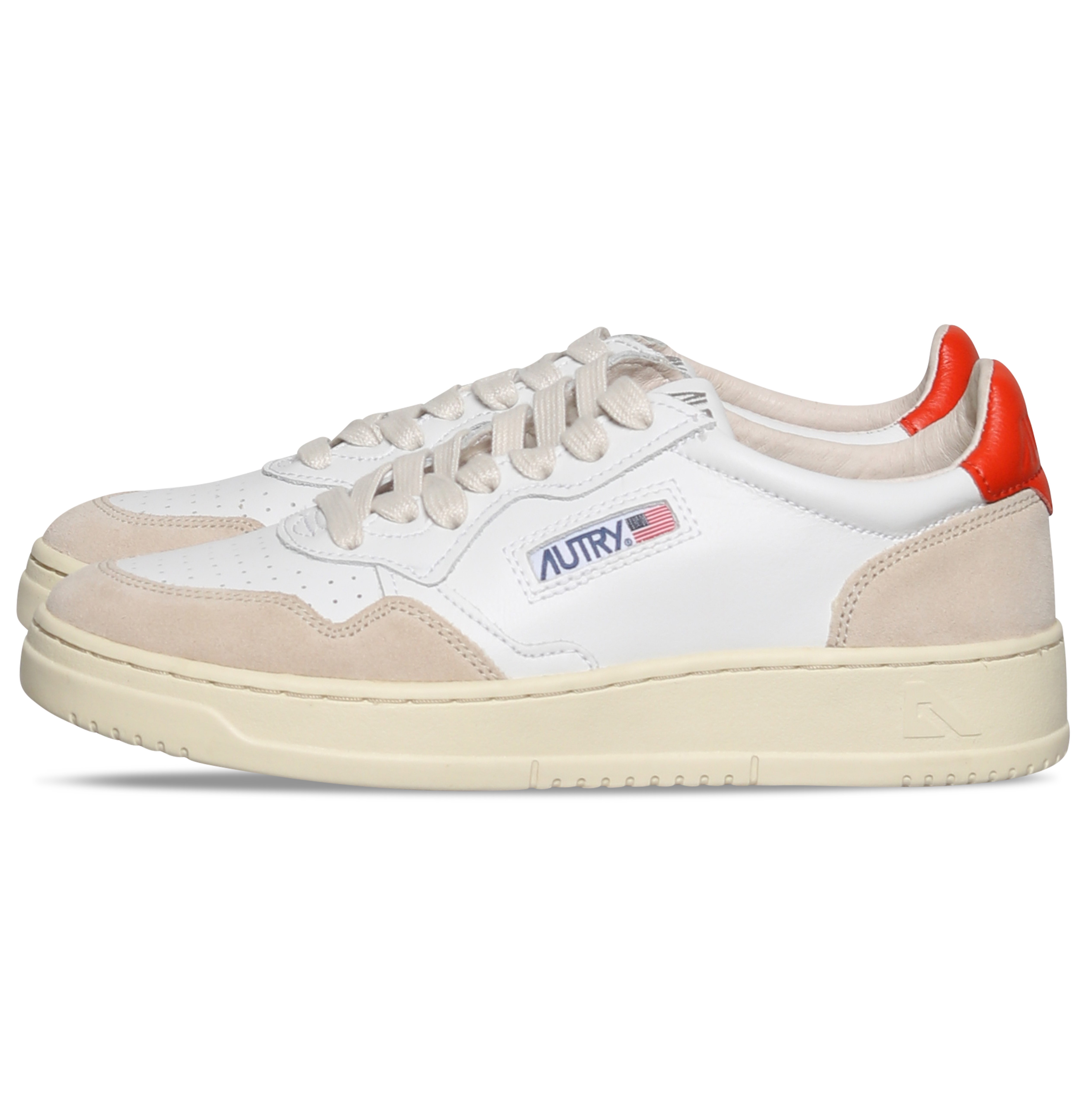 Autry Action Shoes Low Sneaker White/Suede/Orange