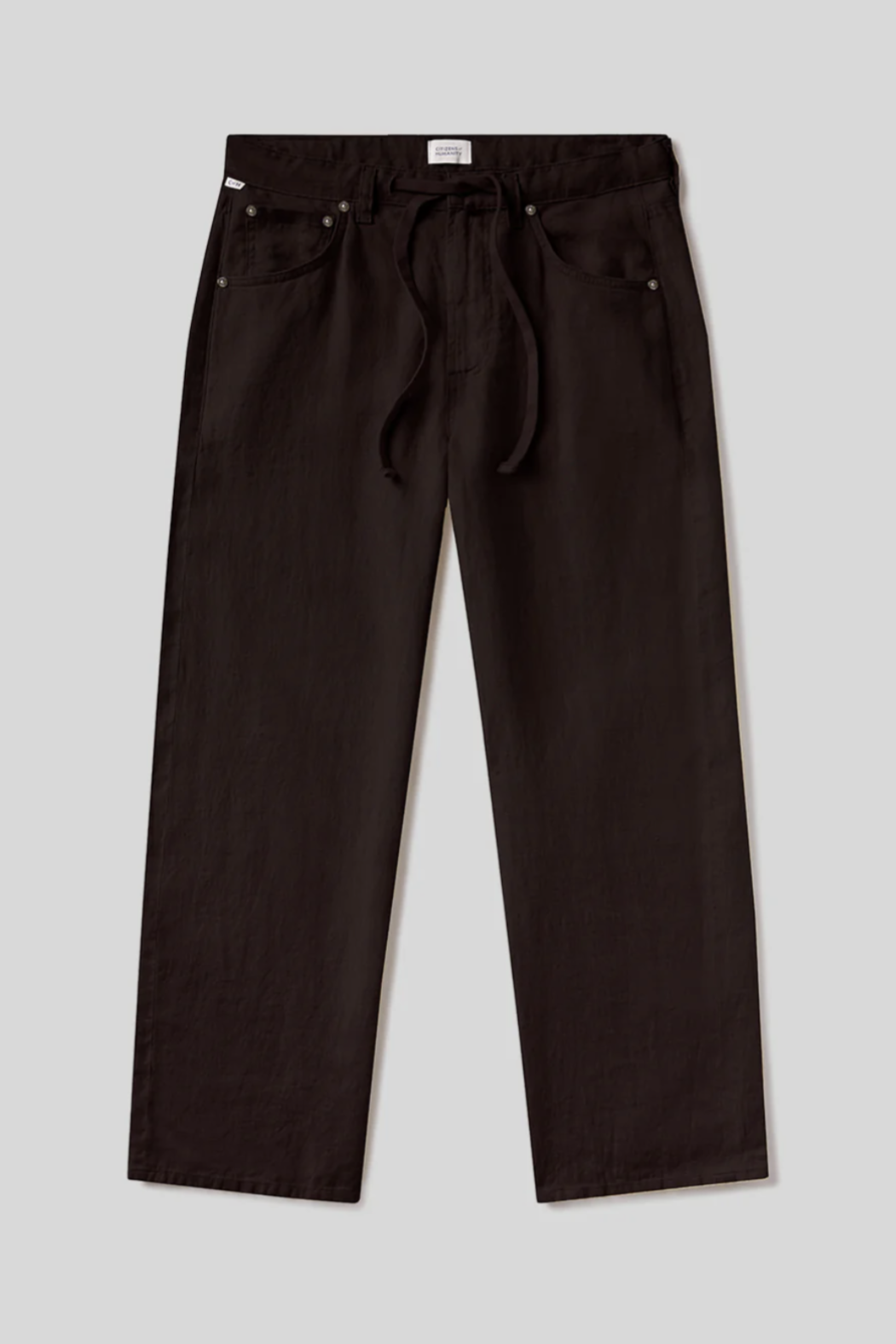 CITIZENS OF HUMANITY Brynn Drawstring Linen Pant in Chocolate