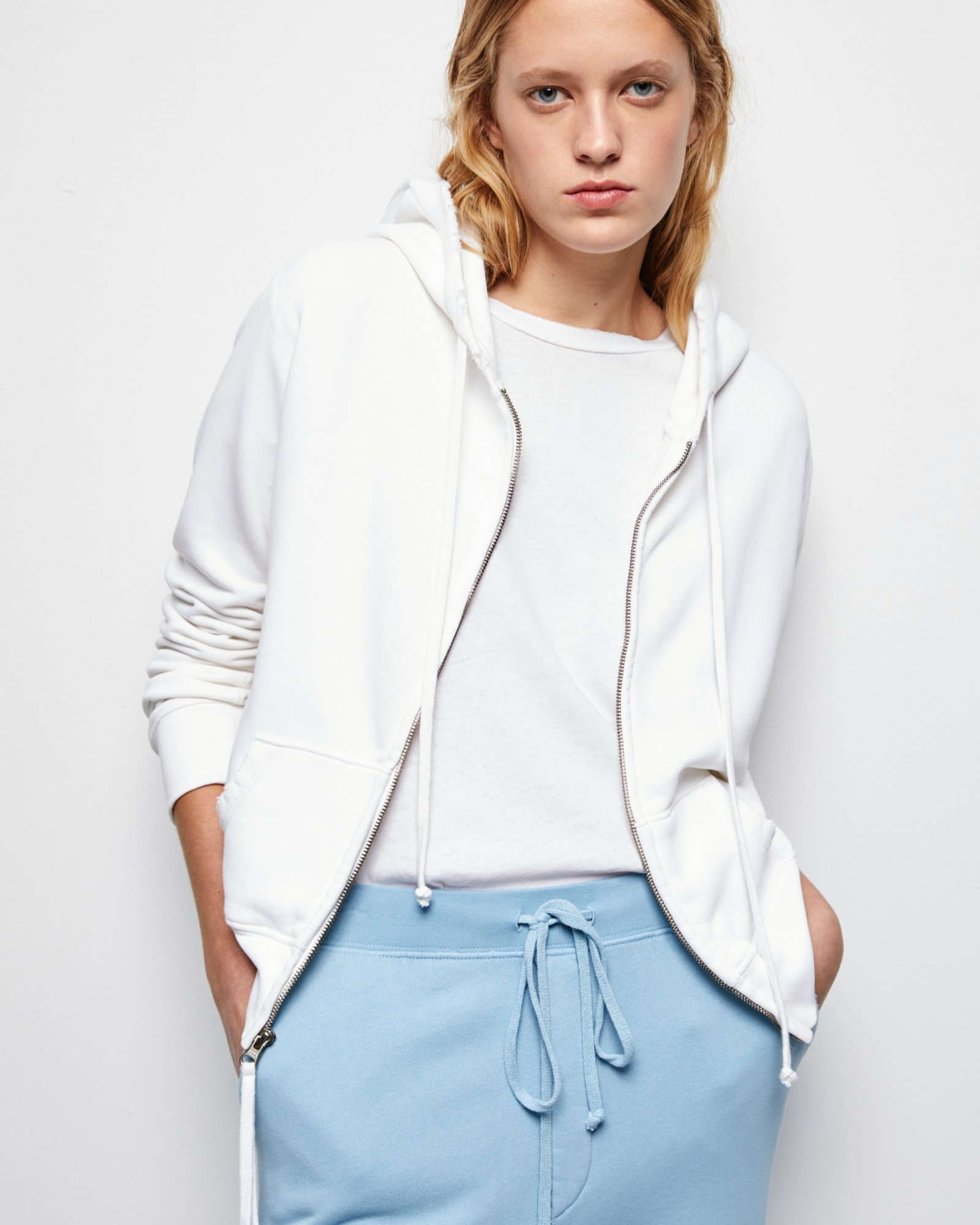 Nili Lotan Zip Hoodie Callie Vintage White S