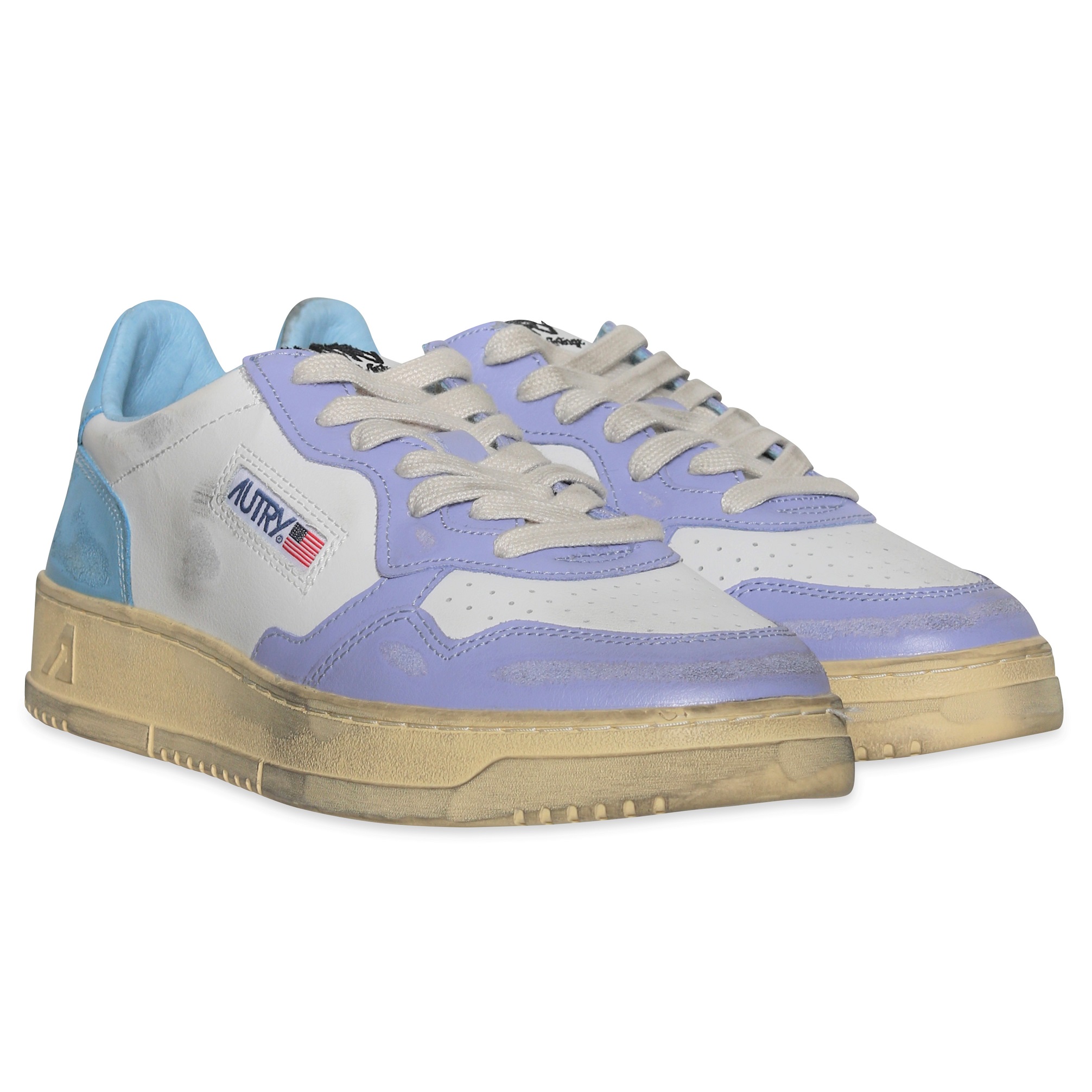 AUTRY ACTION SHOES Super Vintage Low Sneaker White/Lavender/Azurblue 41