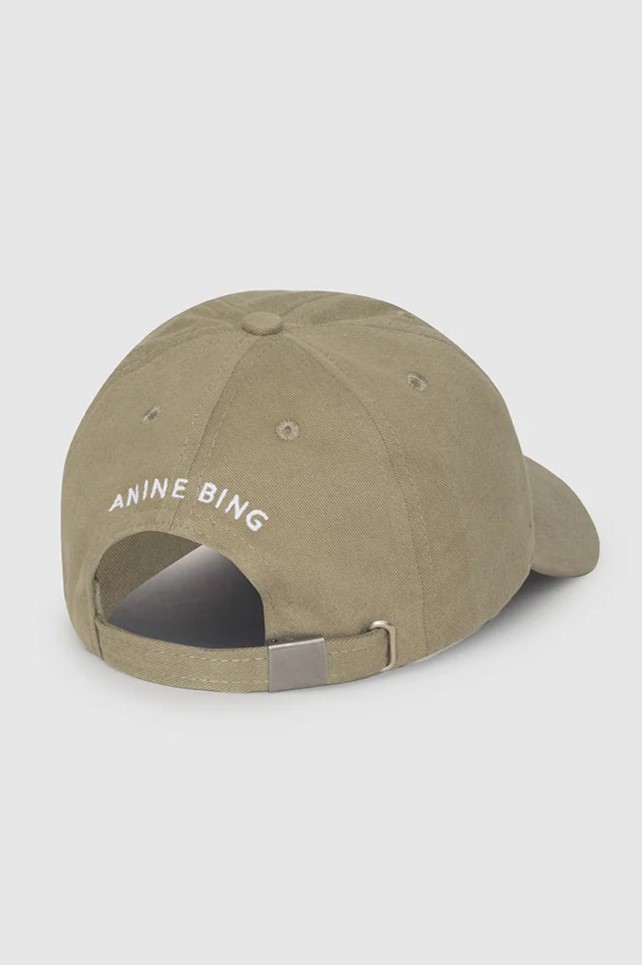 ANINE BING One Jeremy Baseball Cap in Green Khaki