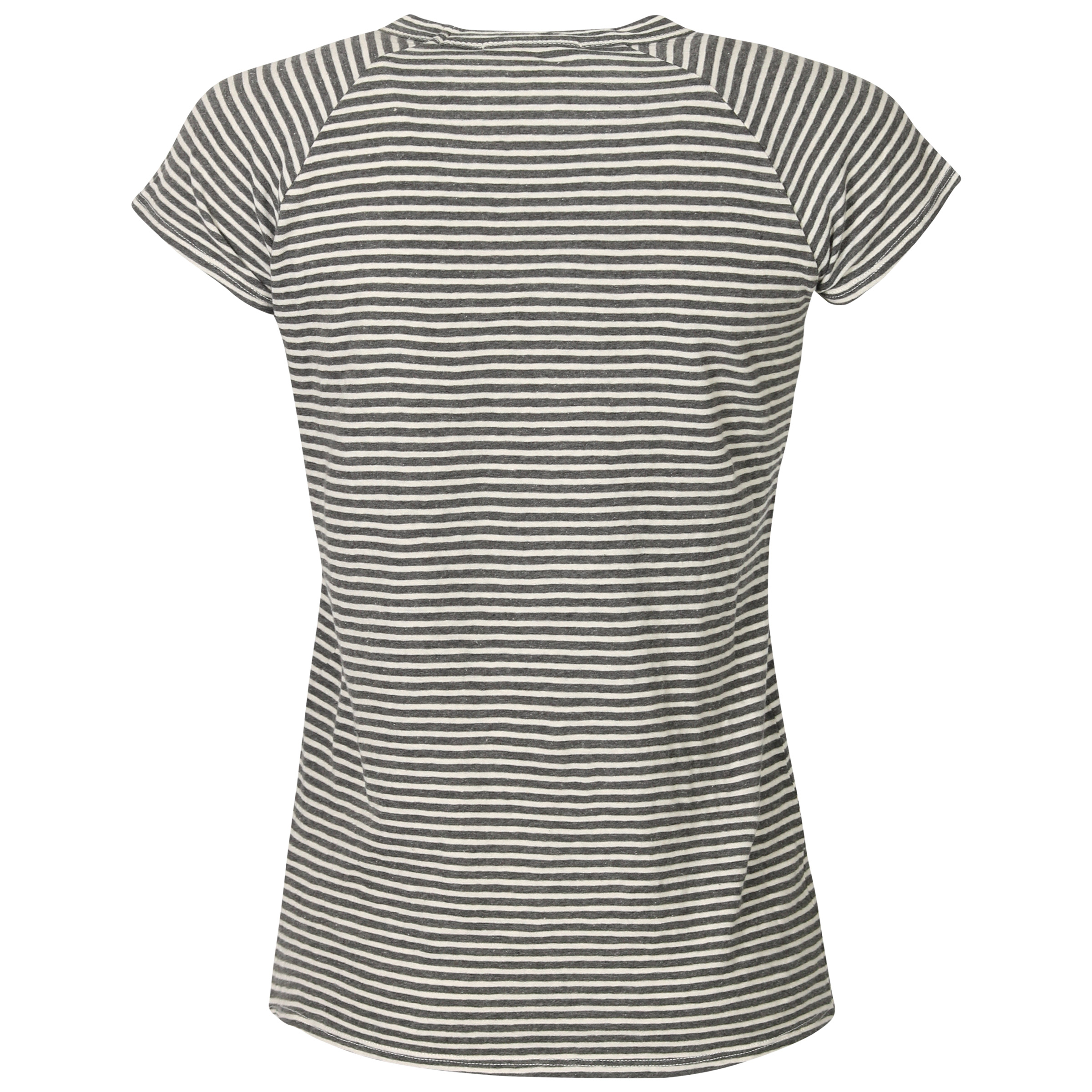 Nili Lotan Striped Baseball Tee Grey/White L