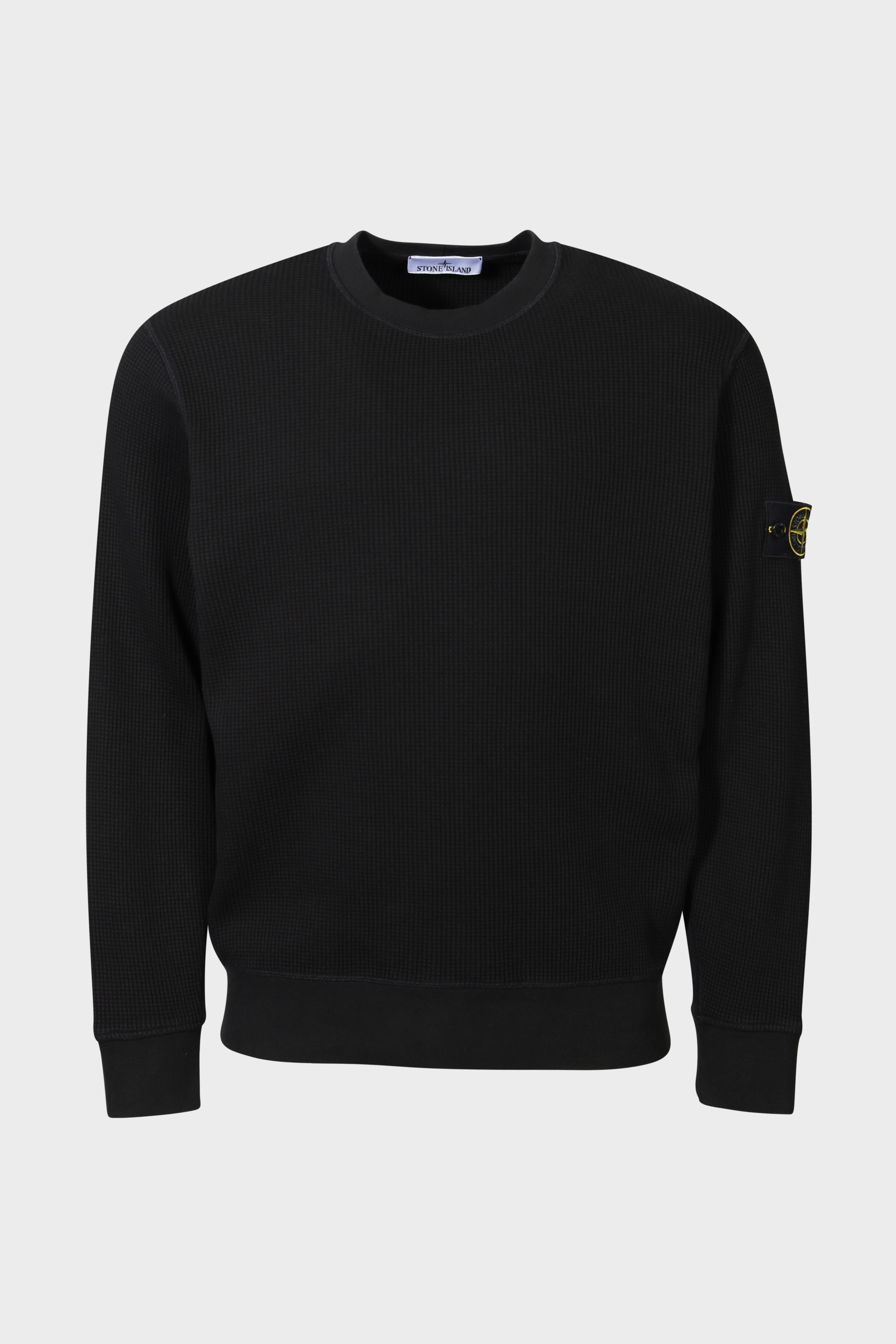 STONE ISLAND Waffle Sweatshirt in Black