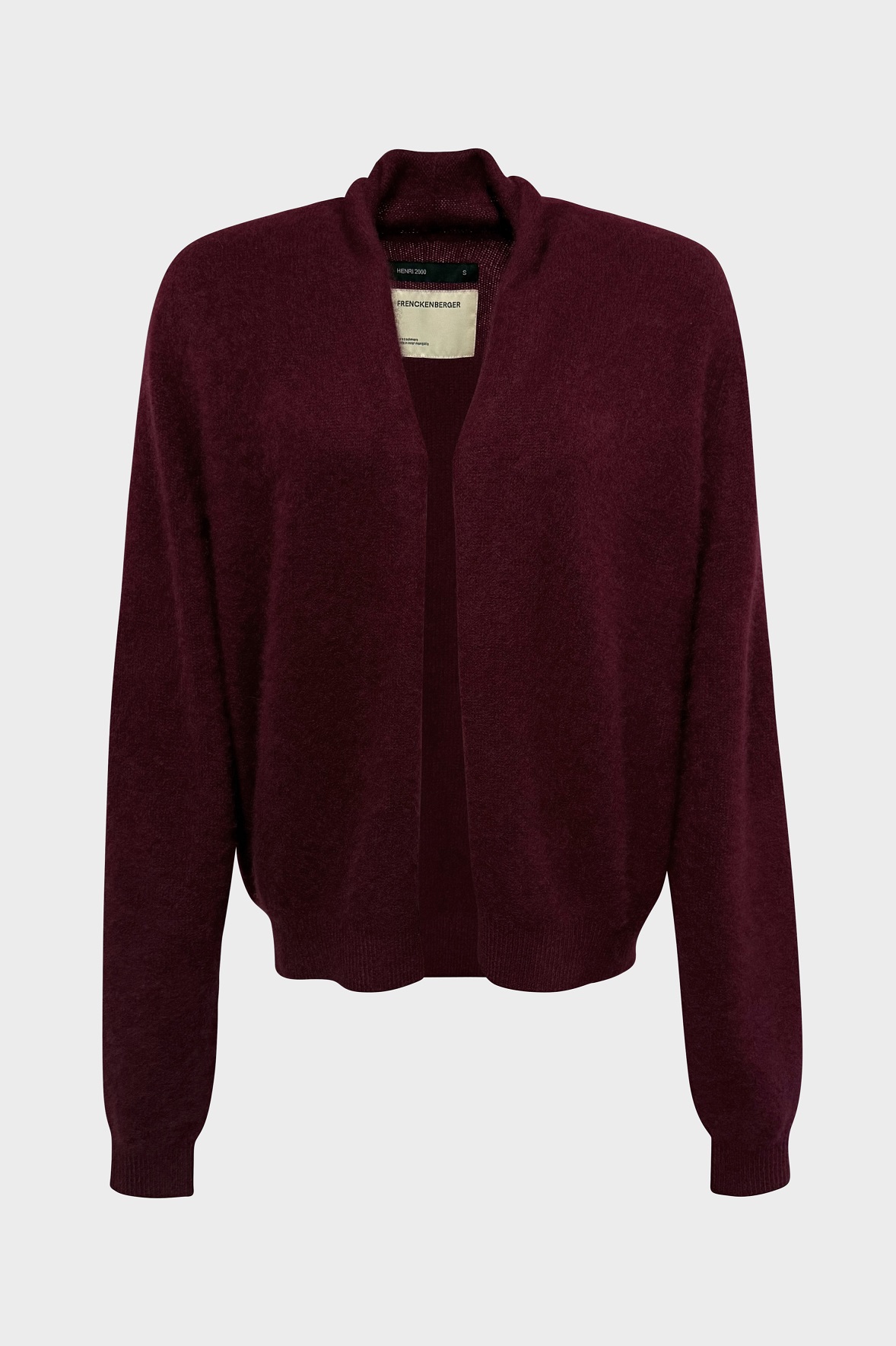 FRENCKENBERGER Fluffy Short Cashmere Cardigan in Burgundy
