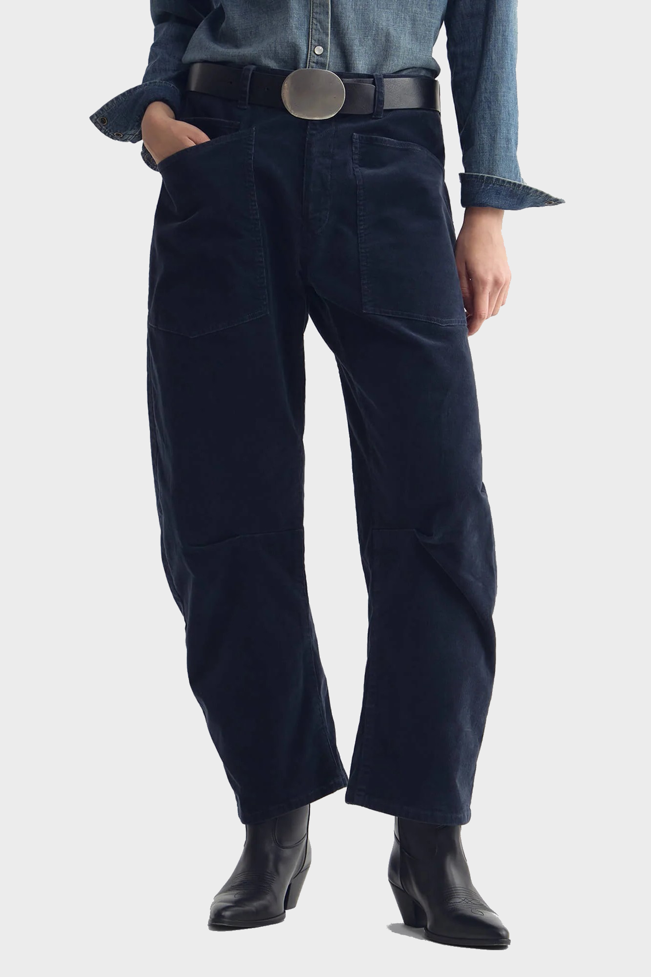 NILI LOTAN Shon Corduroy Pant in Service Blue