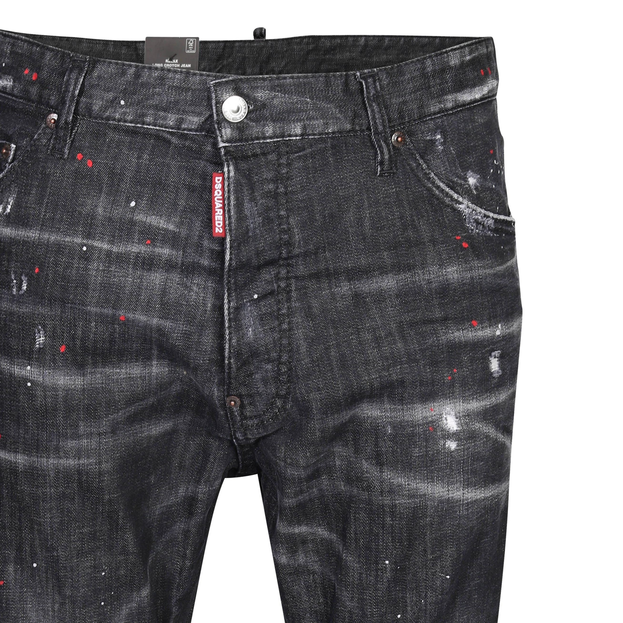 DSQUARED2 Relax Long Crotch Jeans in Washed Black